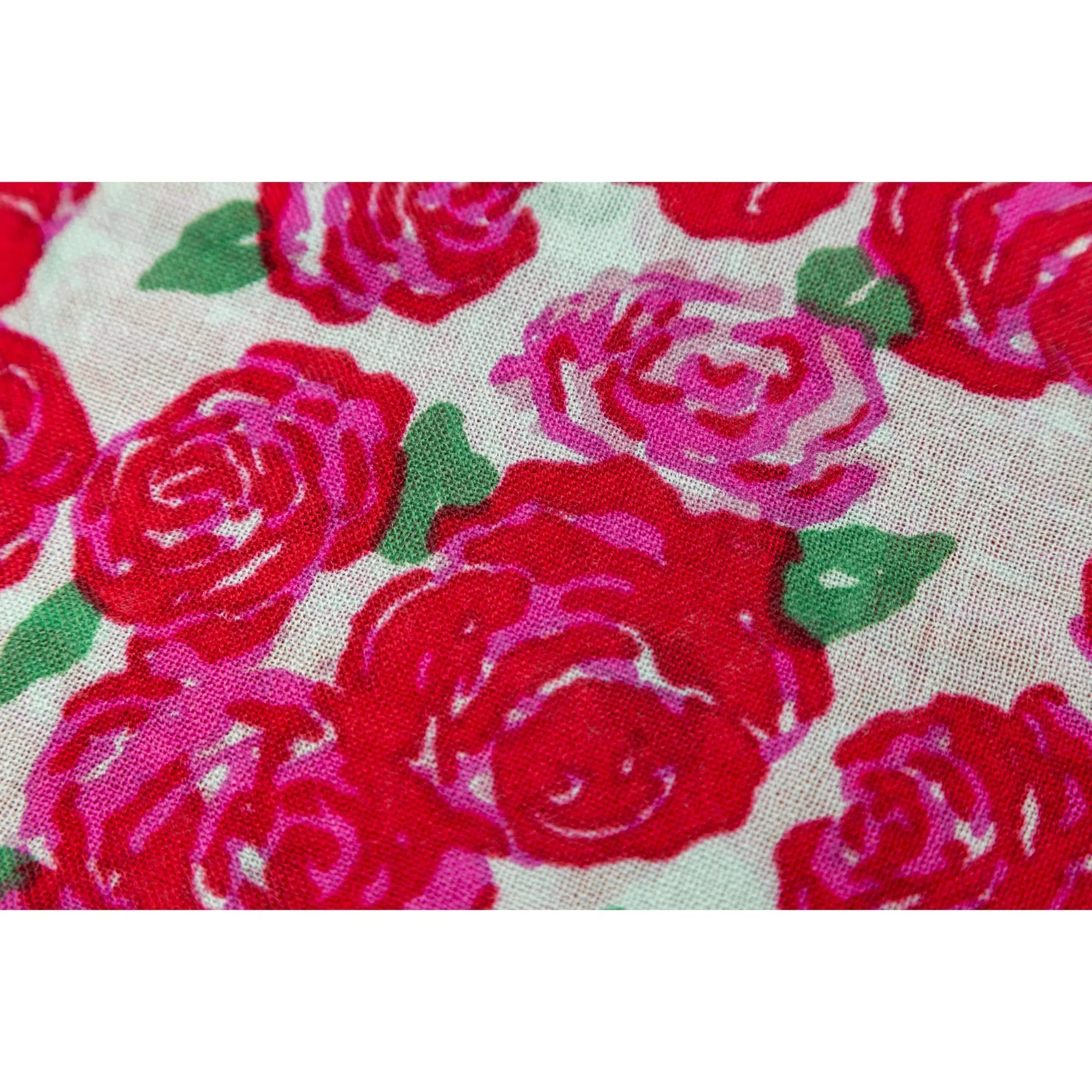 100% Australian Wool Print Scarf Rosy Rose Flower