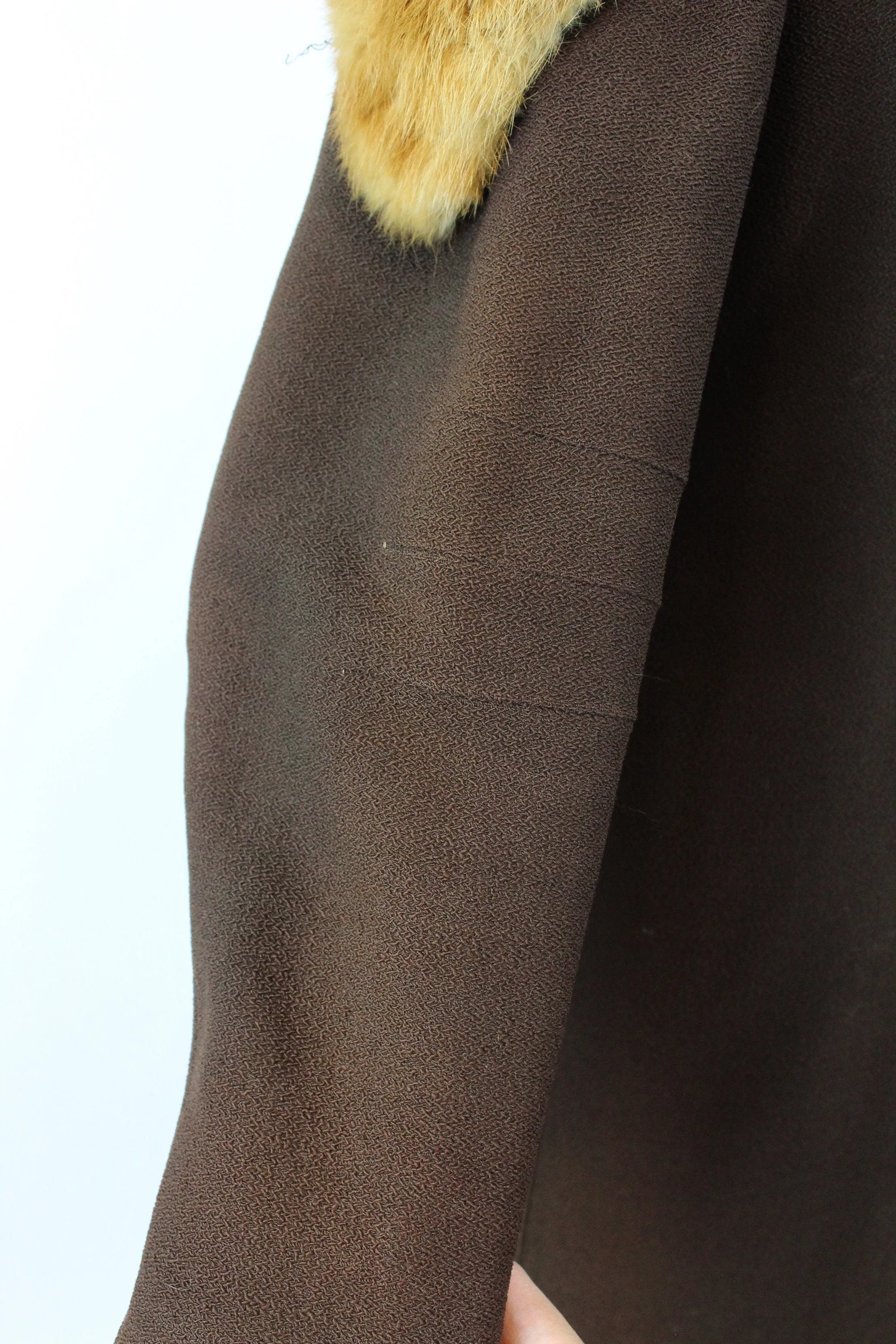 1930s wool FUR cape COLLAR COAT small | new fall