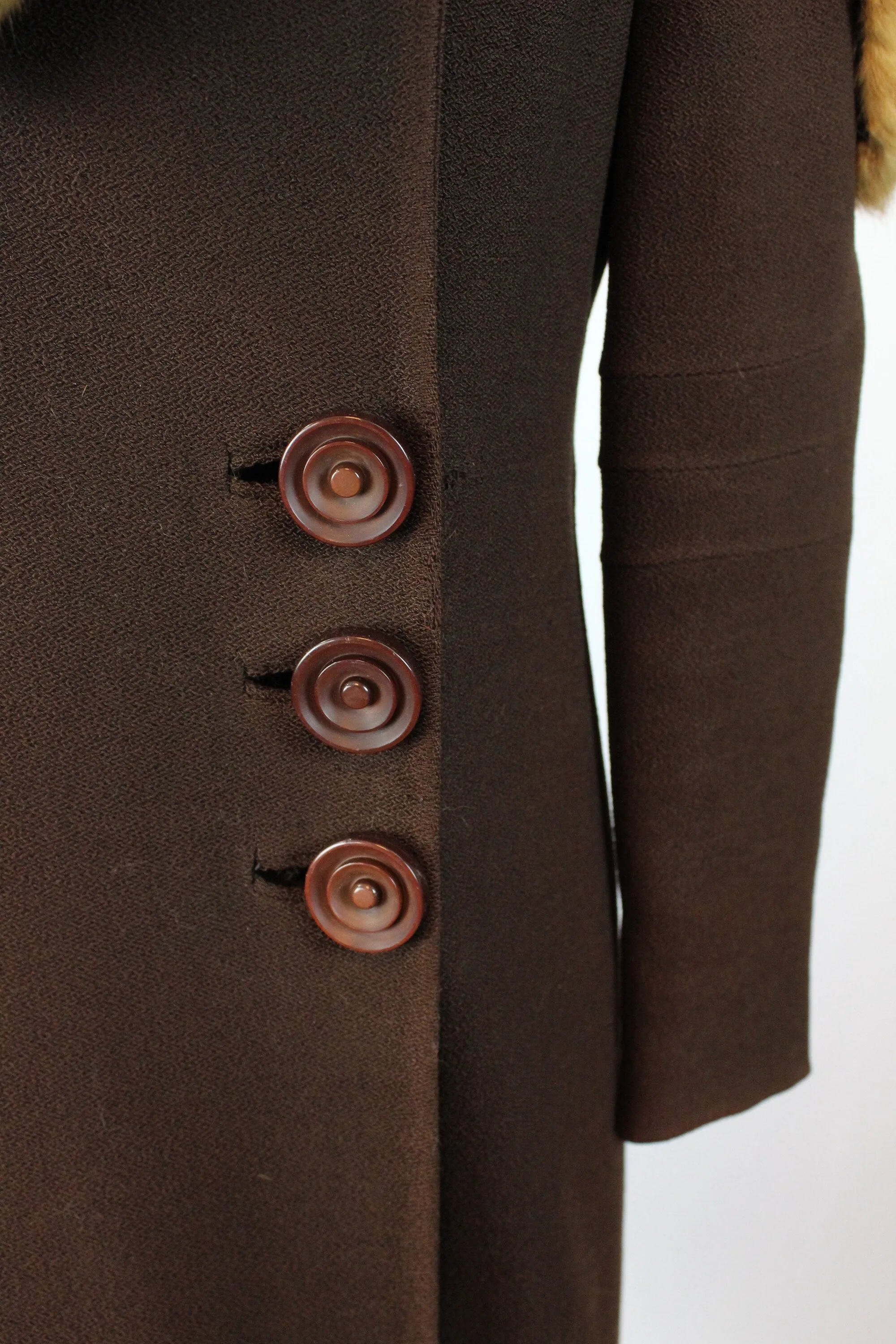 1930s wool FUR cape COLLAR COAT small | new fall