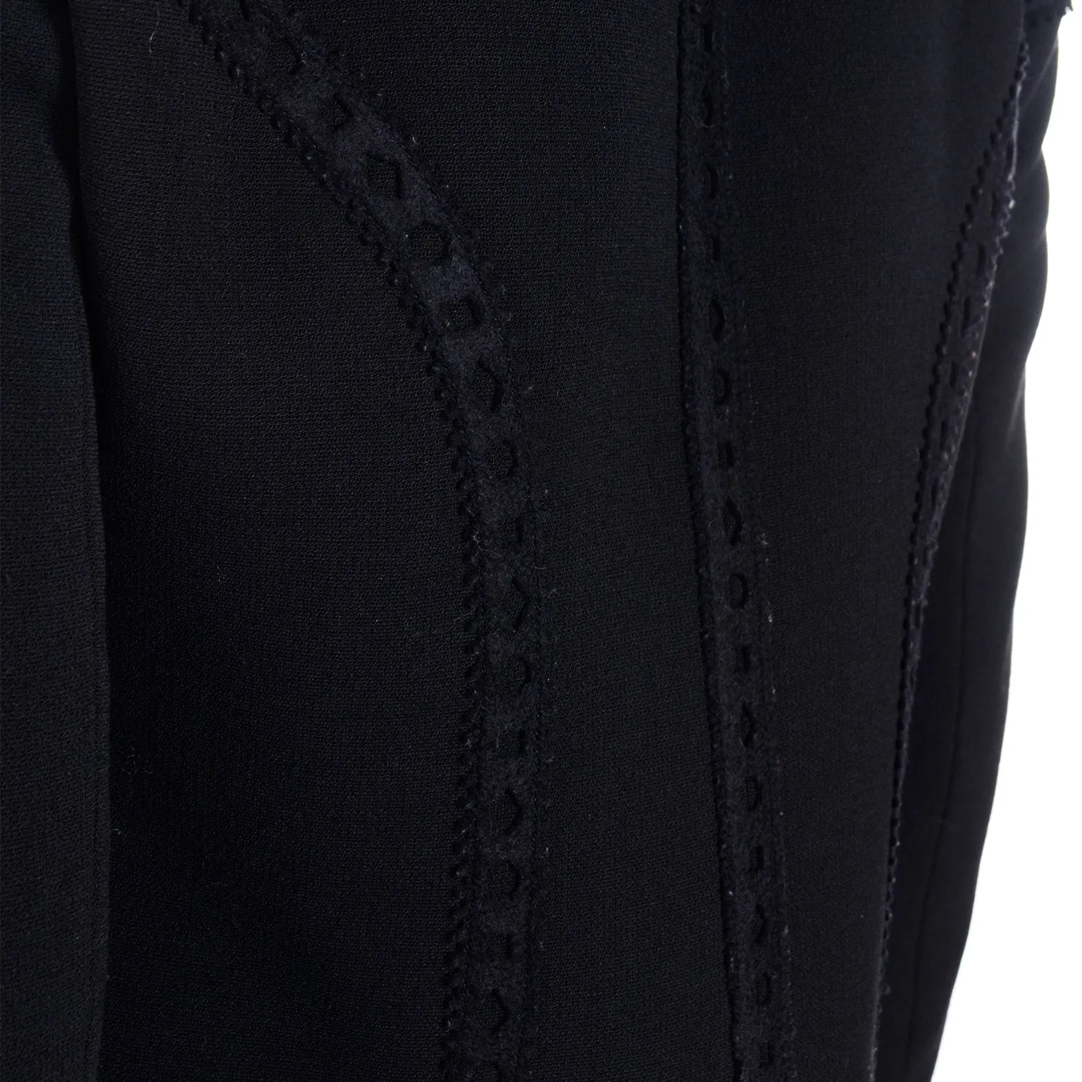 2000s Yves Saint Laurent Black Cropped Zip Front Jacket