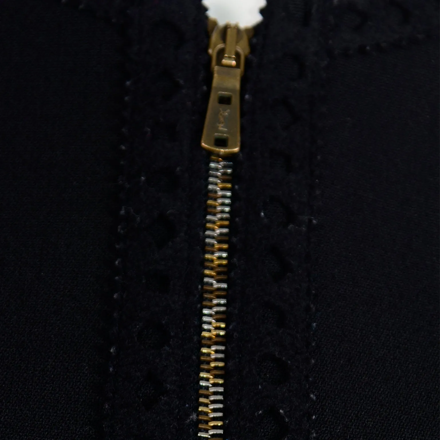 2000s Yves Saint Laurent Black Cropped Zip Front Jacket