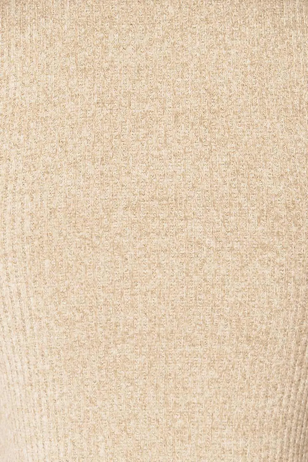 Alvarus Sand | Sleeveless Fitted Midi Dress w/ Mock Neck