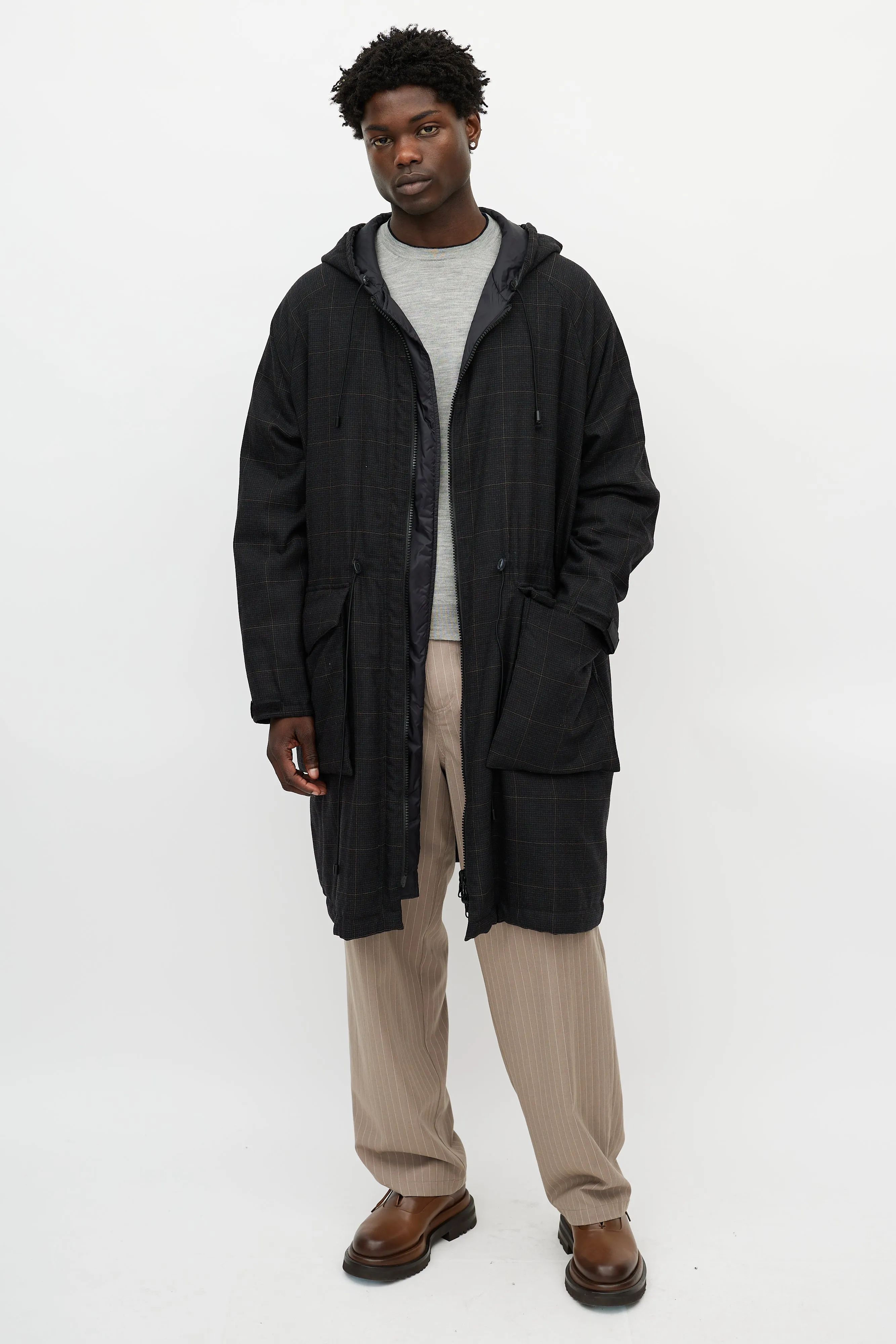Black Padded Reversible Coat