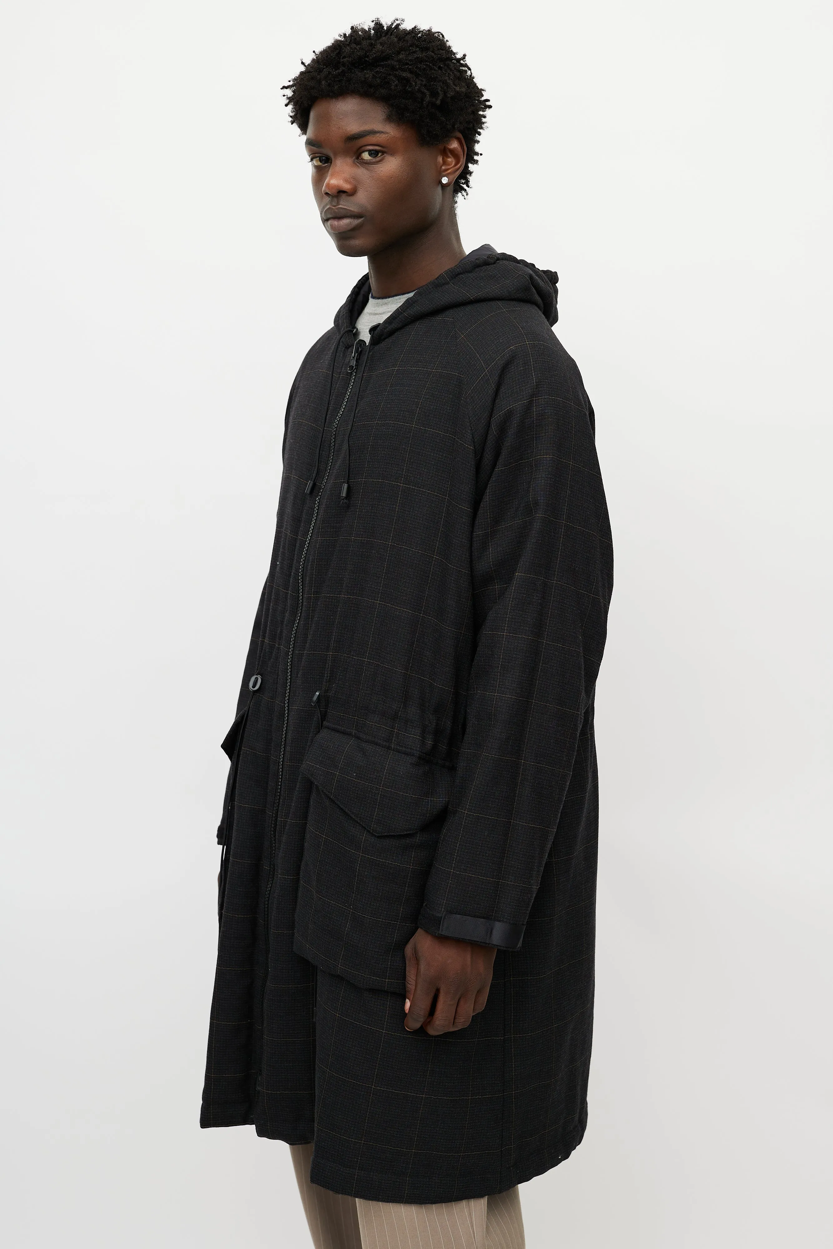 Black Padded Reversible Coat