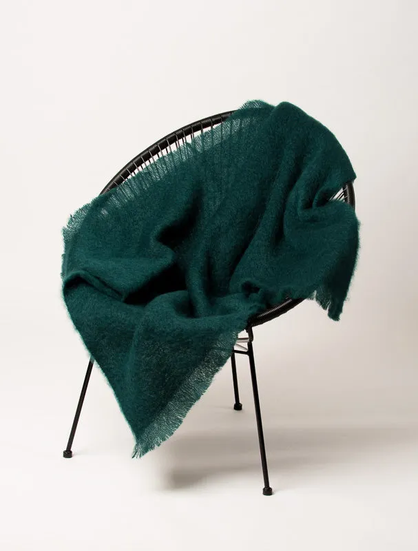 Bottle Green Mohair Chair Throw