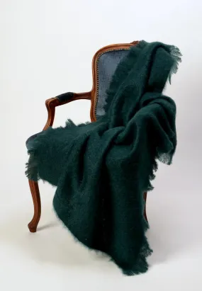 Bottle Green Mohair Chair Throw