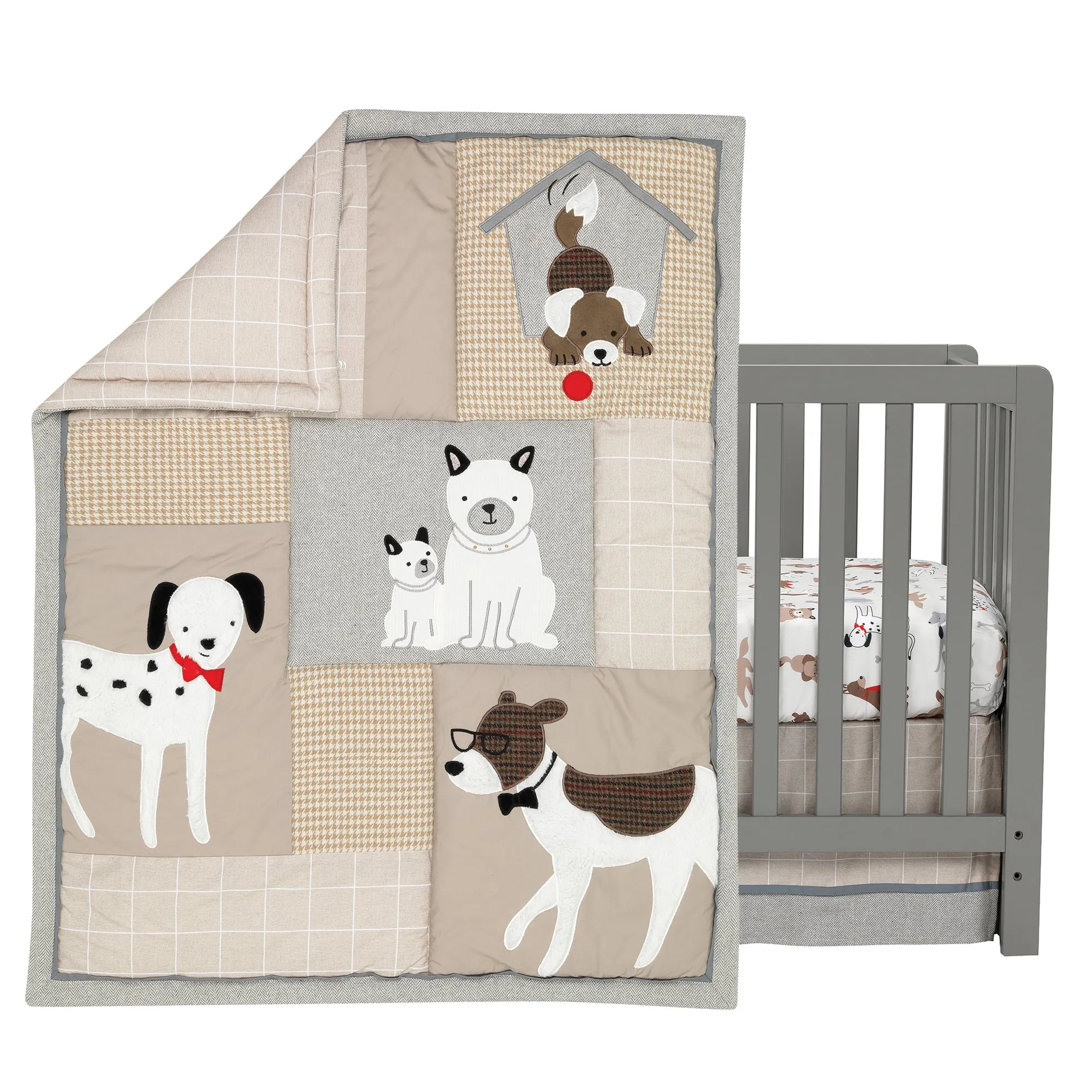 Bow Wow 3-Piece Crib Bedding Set