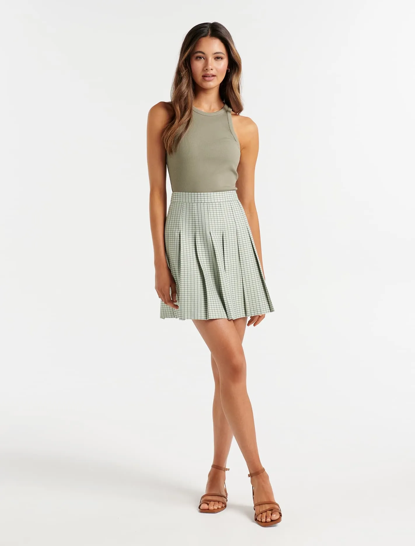Brandi Check Kilt Mini Skirt
