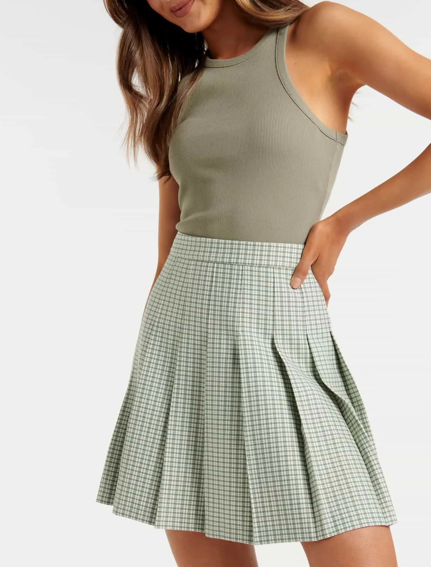Brandi Check Kilt Mini Skirt