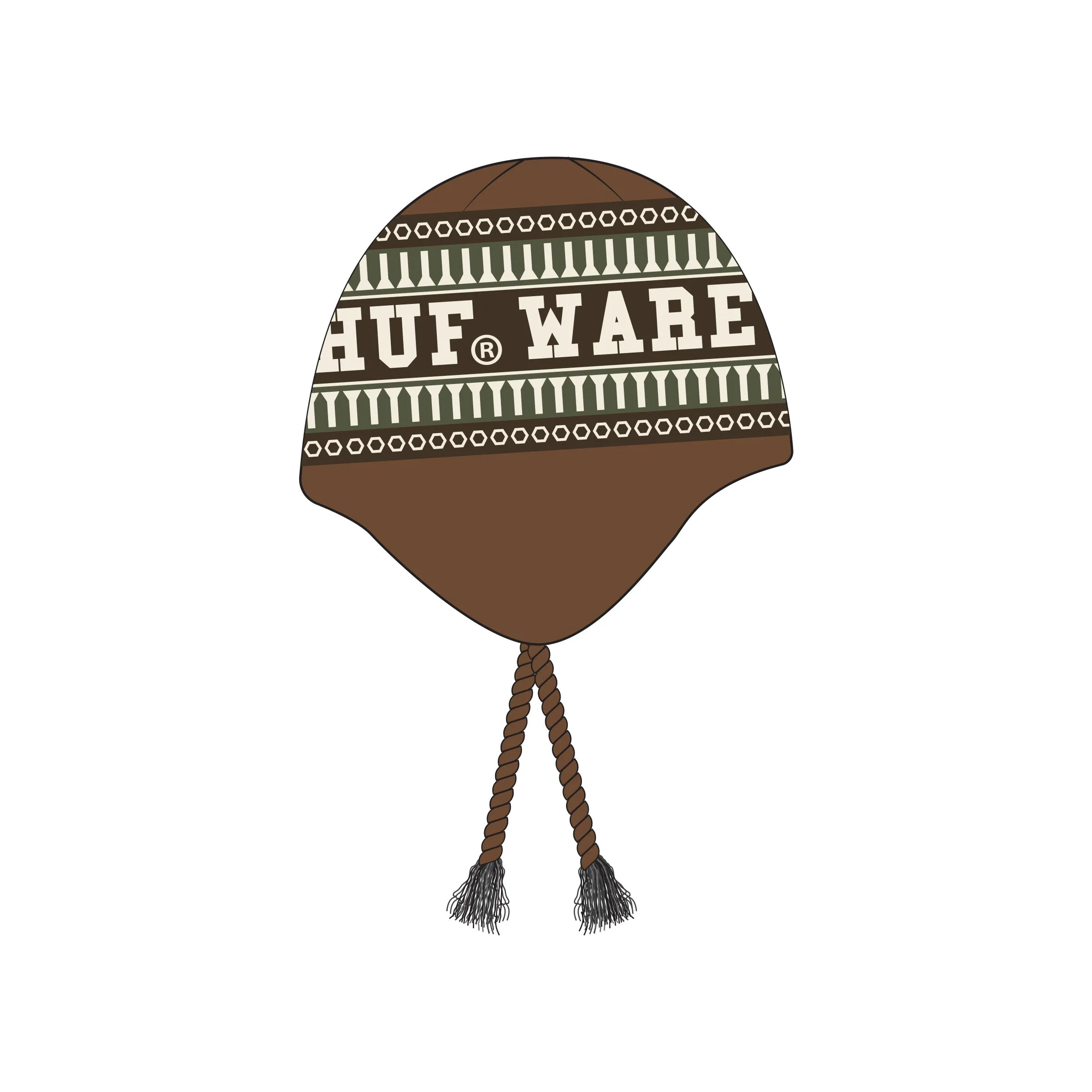 Bronze x Huf Flap Beanie | Brown