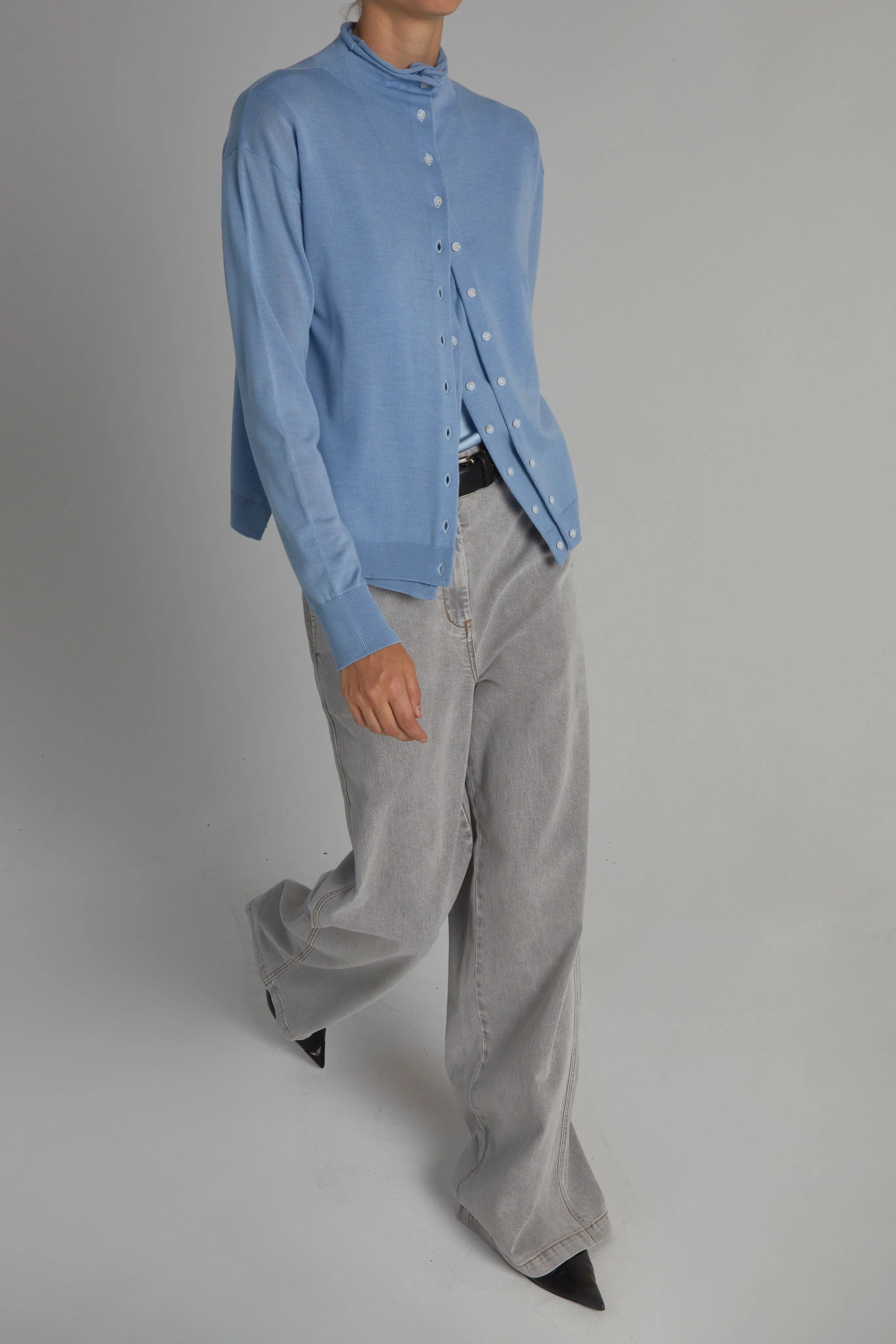 Brooke Sleeveless Sweater, Baby Blue