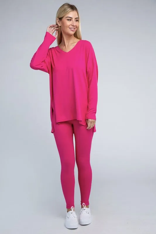 Brushed Microfiber Loungewear Set