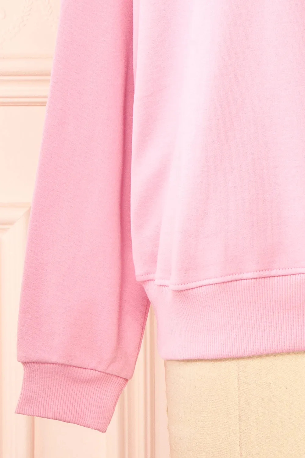 Bugsy | Embroidered Bunny Pink Crewneck Sweatshirt