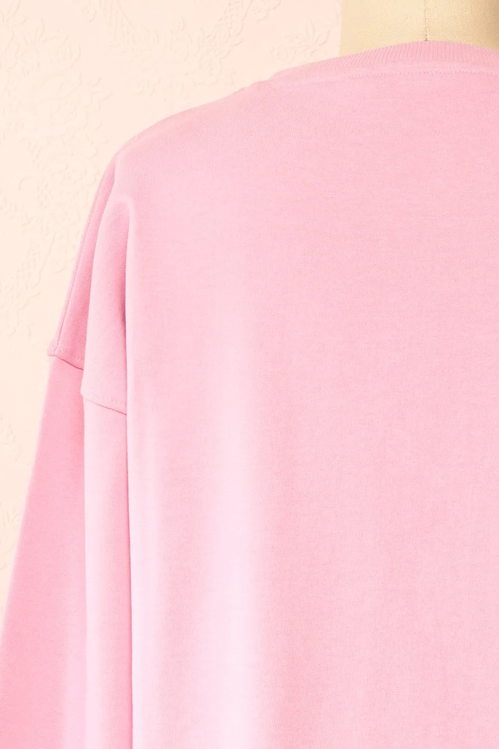 Bugsy | Embroidered Bunny Pink Crewneck Sweatshirt