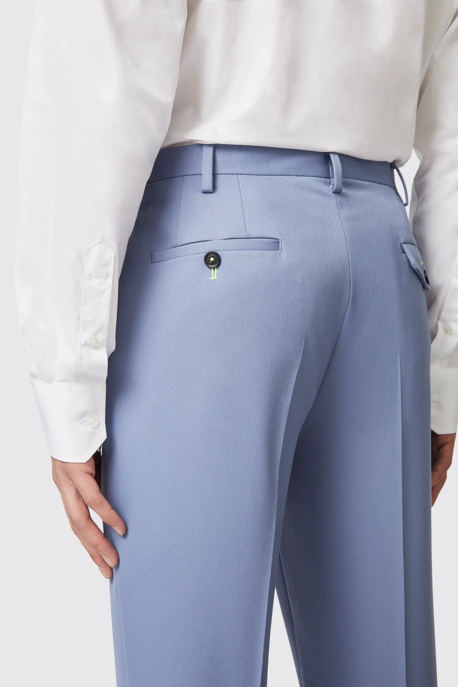 Buscot Slim Fit Blue Trousers