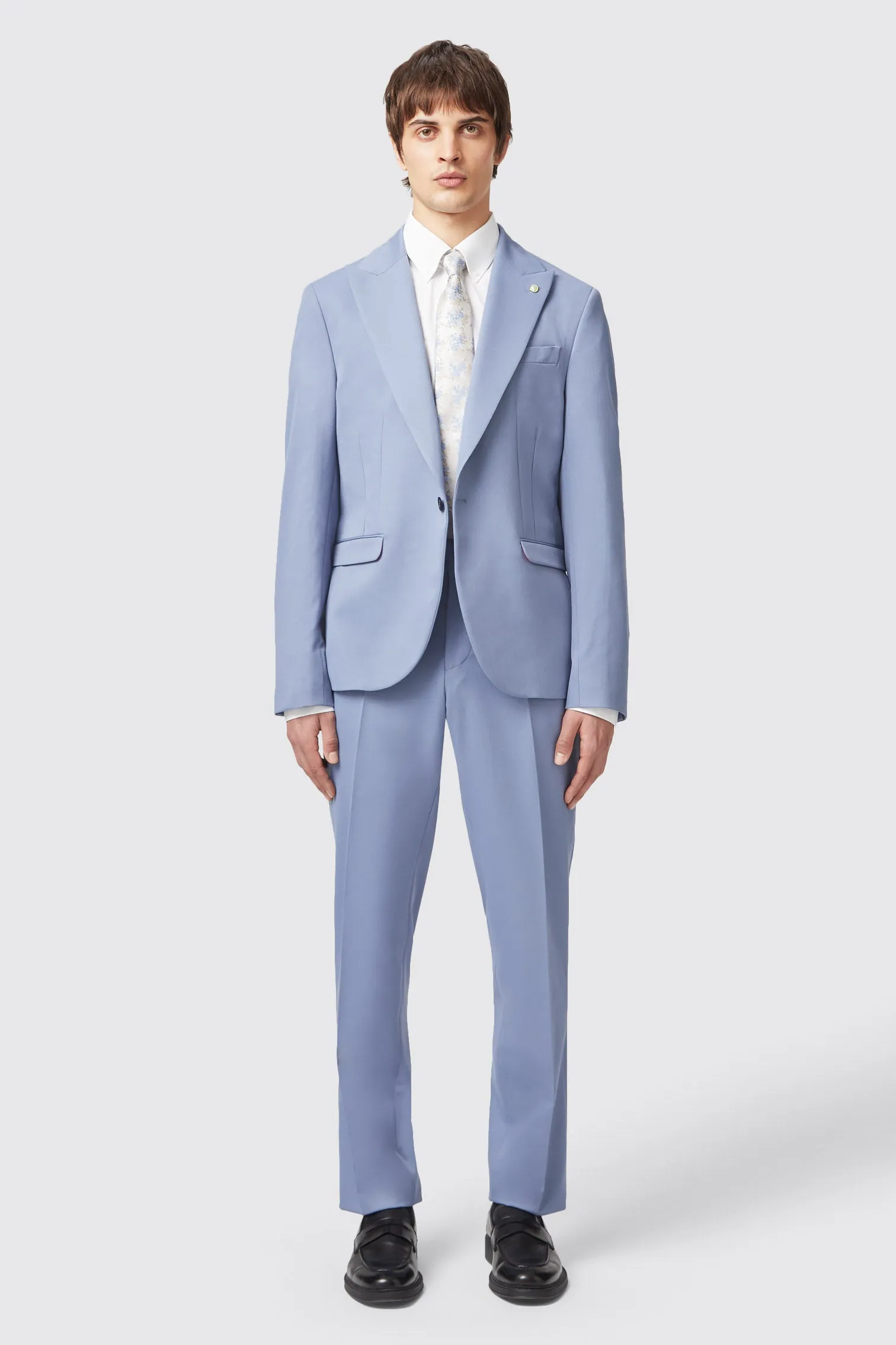 Buscot Slim Fit Blue Trousers