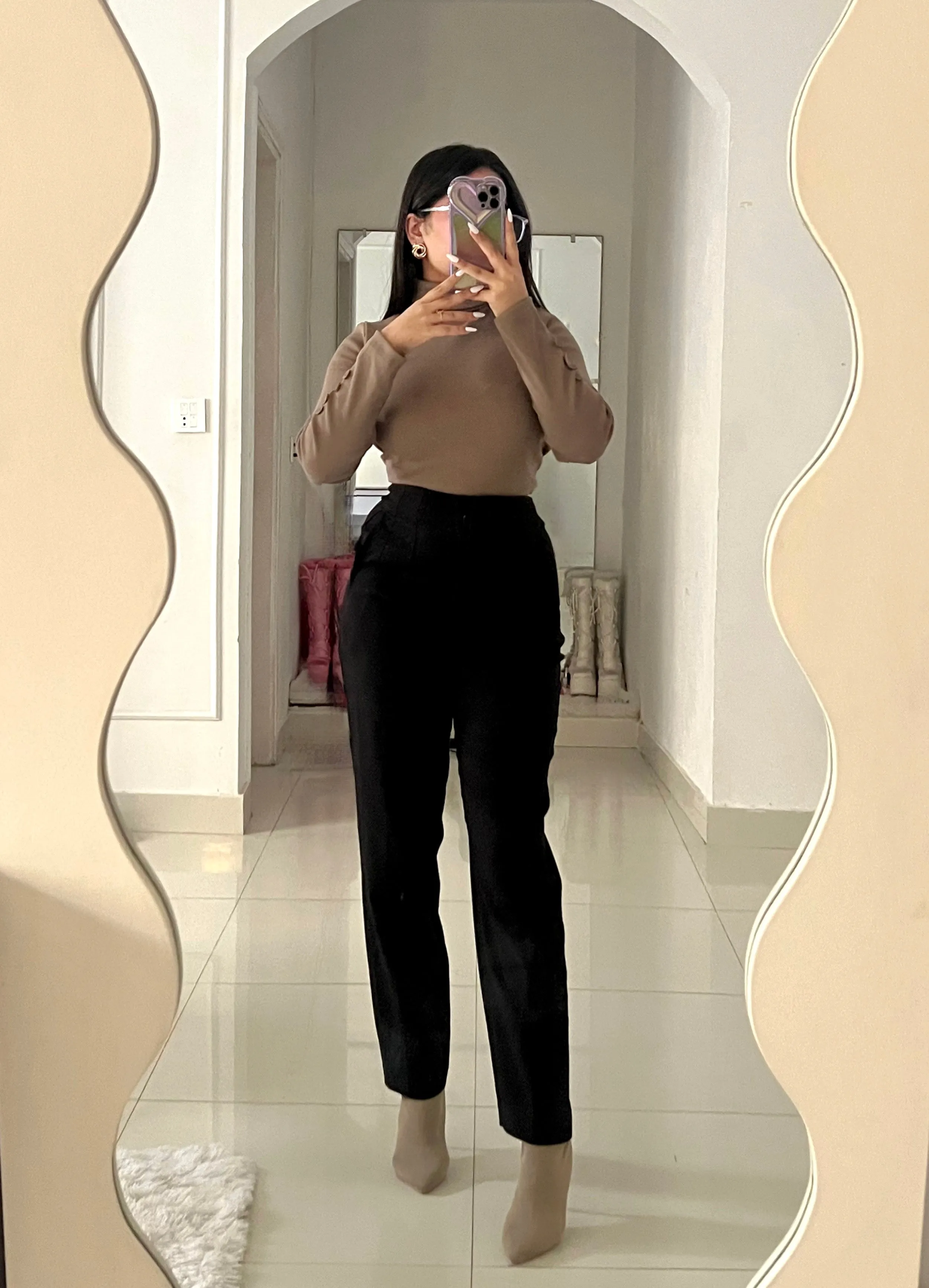 Button Sleeves Turtleneck