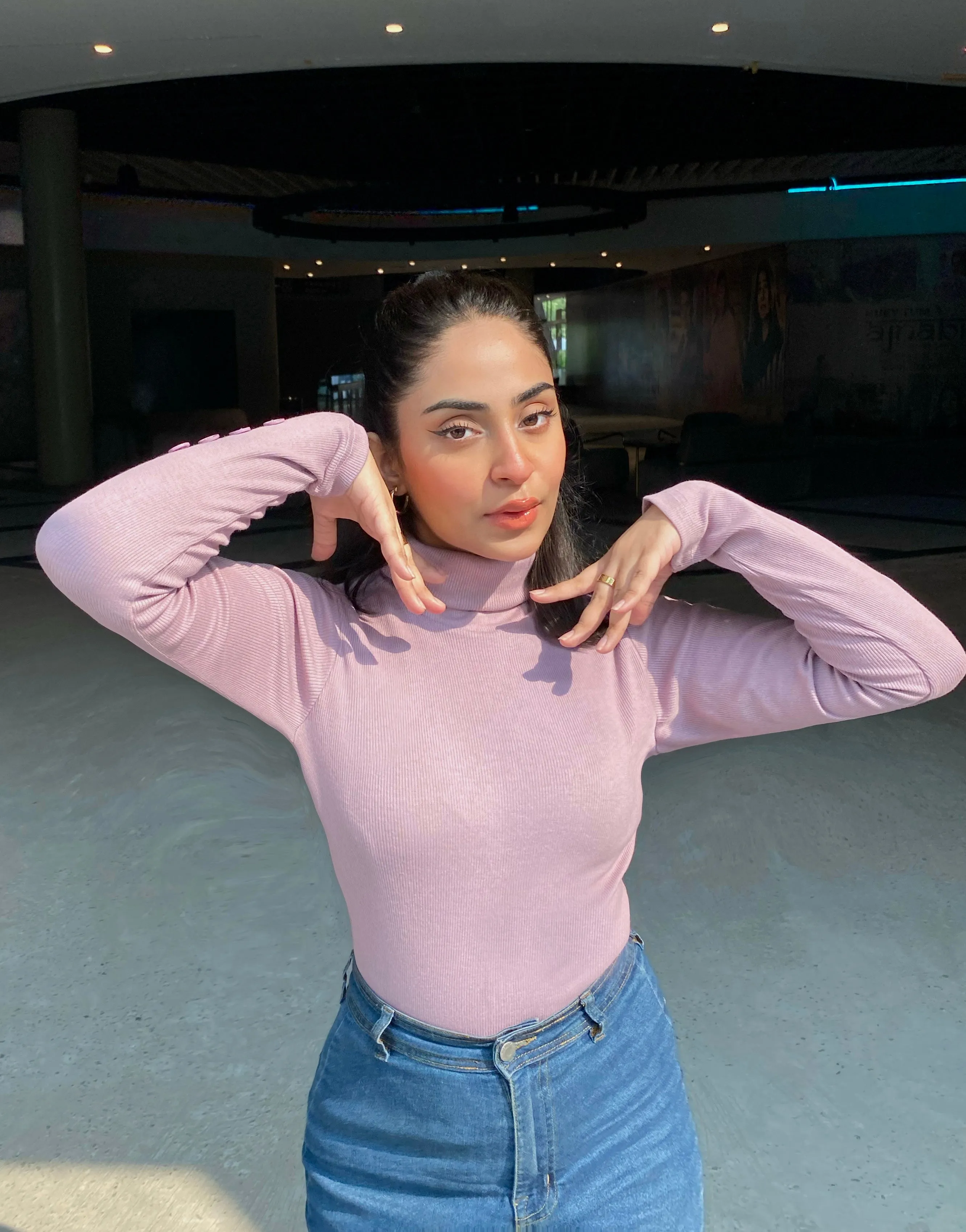 Button Sleeves Turtleneck