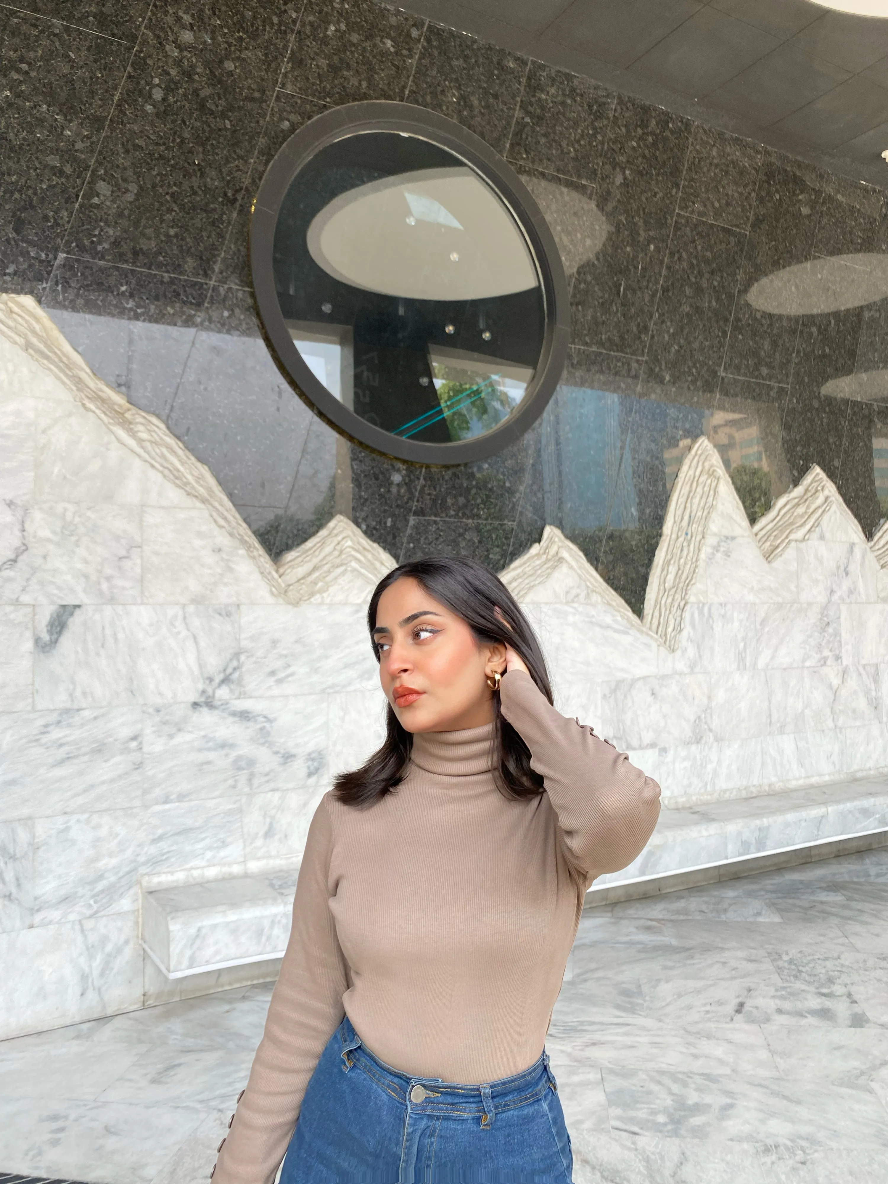 Button Sleeves Turtleneck