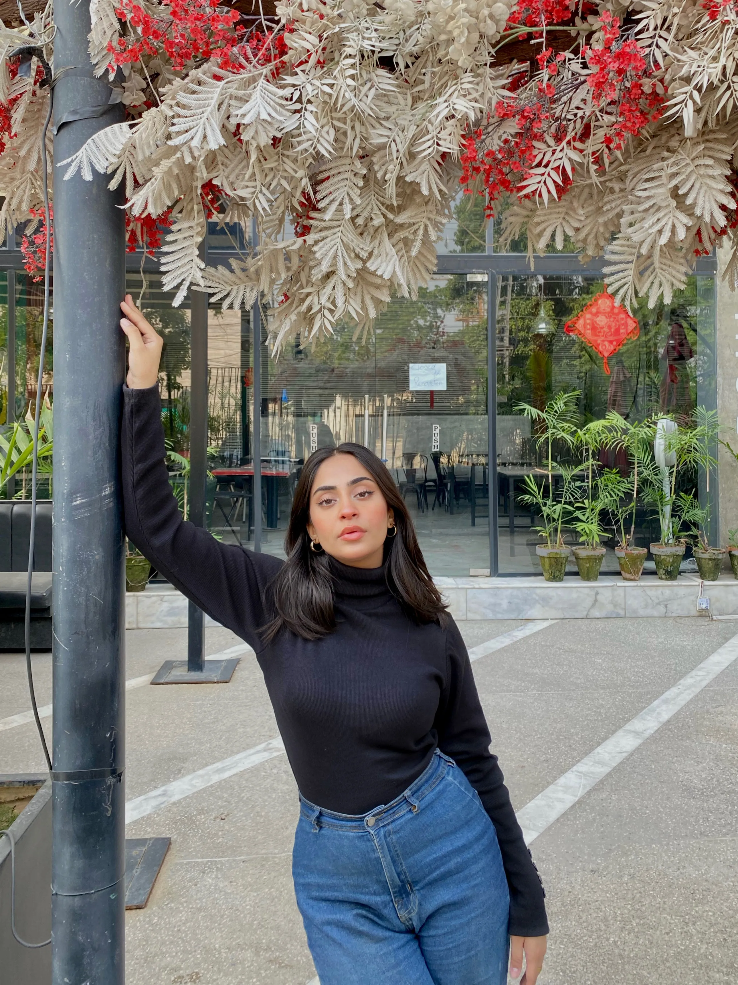Button Sleeves Turtleneck