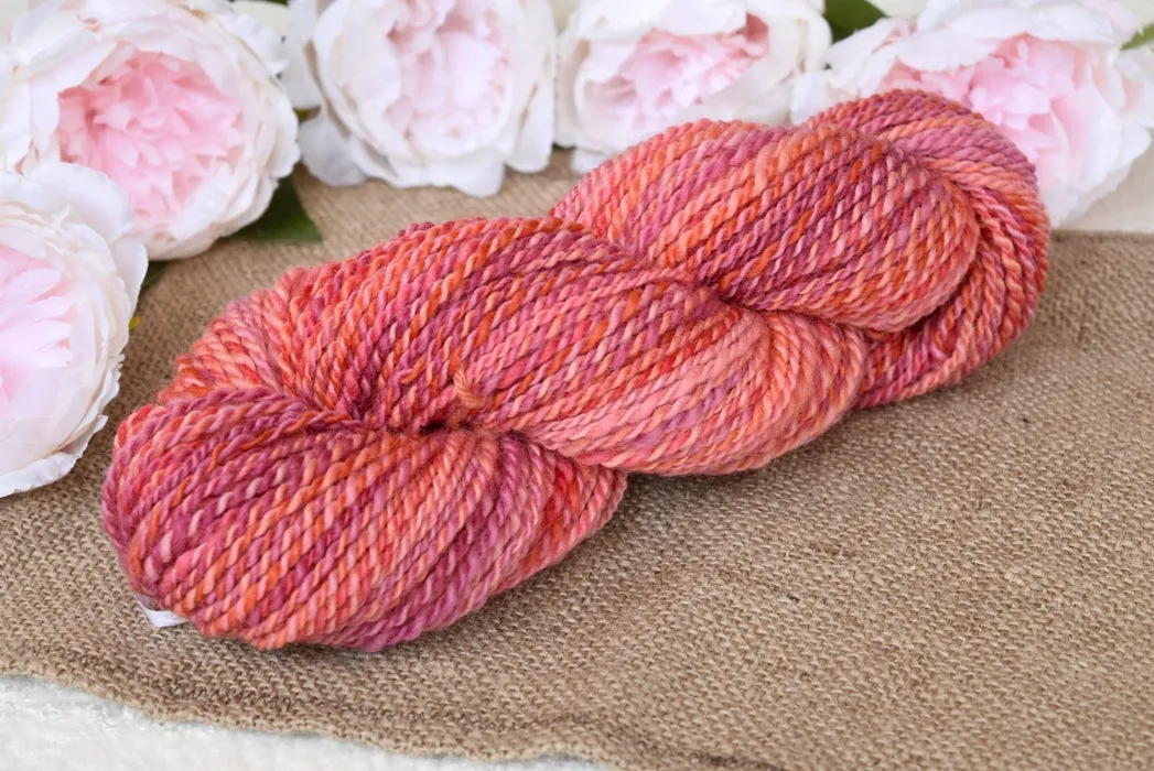 Chunky Hand Spun Corriedale Yarn Apricot Orange