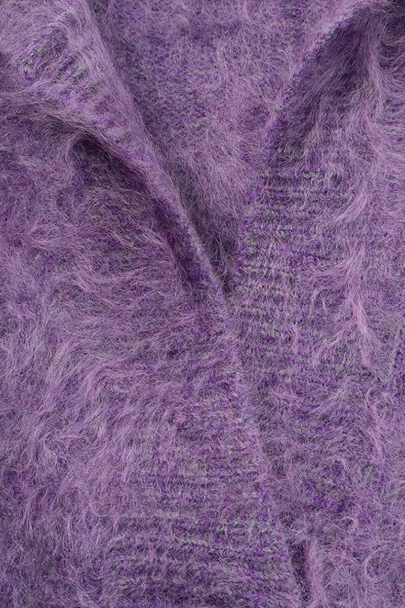 Chunky Oversized Brushed Cashmere Polo Collar Sweater