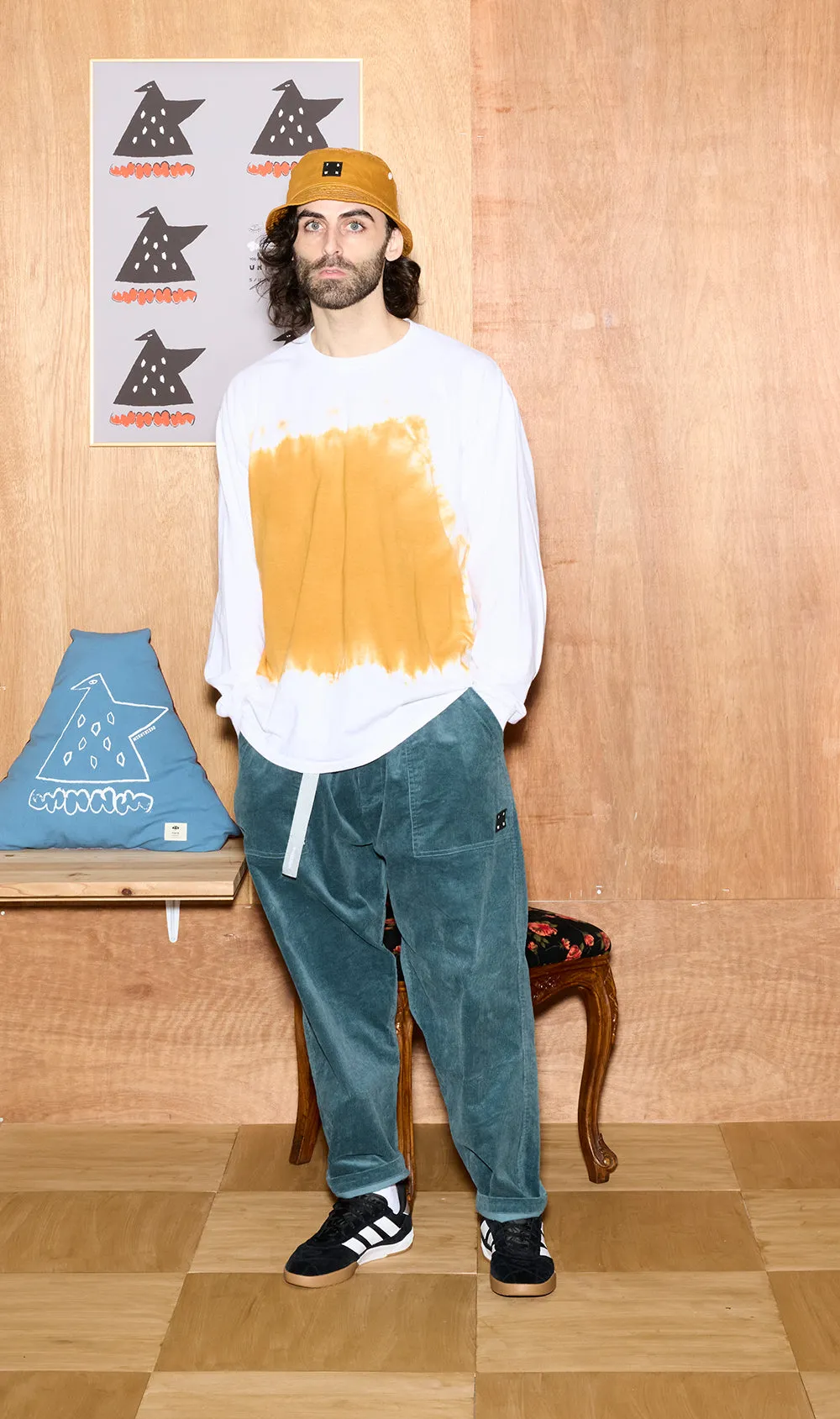 CITY WORK 'CORDUROY' PANTS -VIRIDIAN BLUE- L
