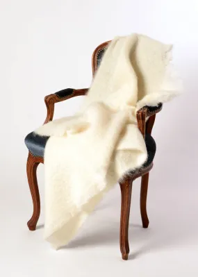 Cream Mohair Chair Throw