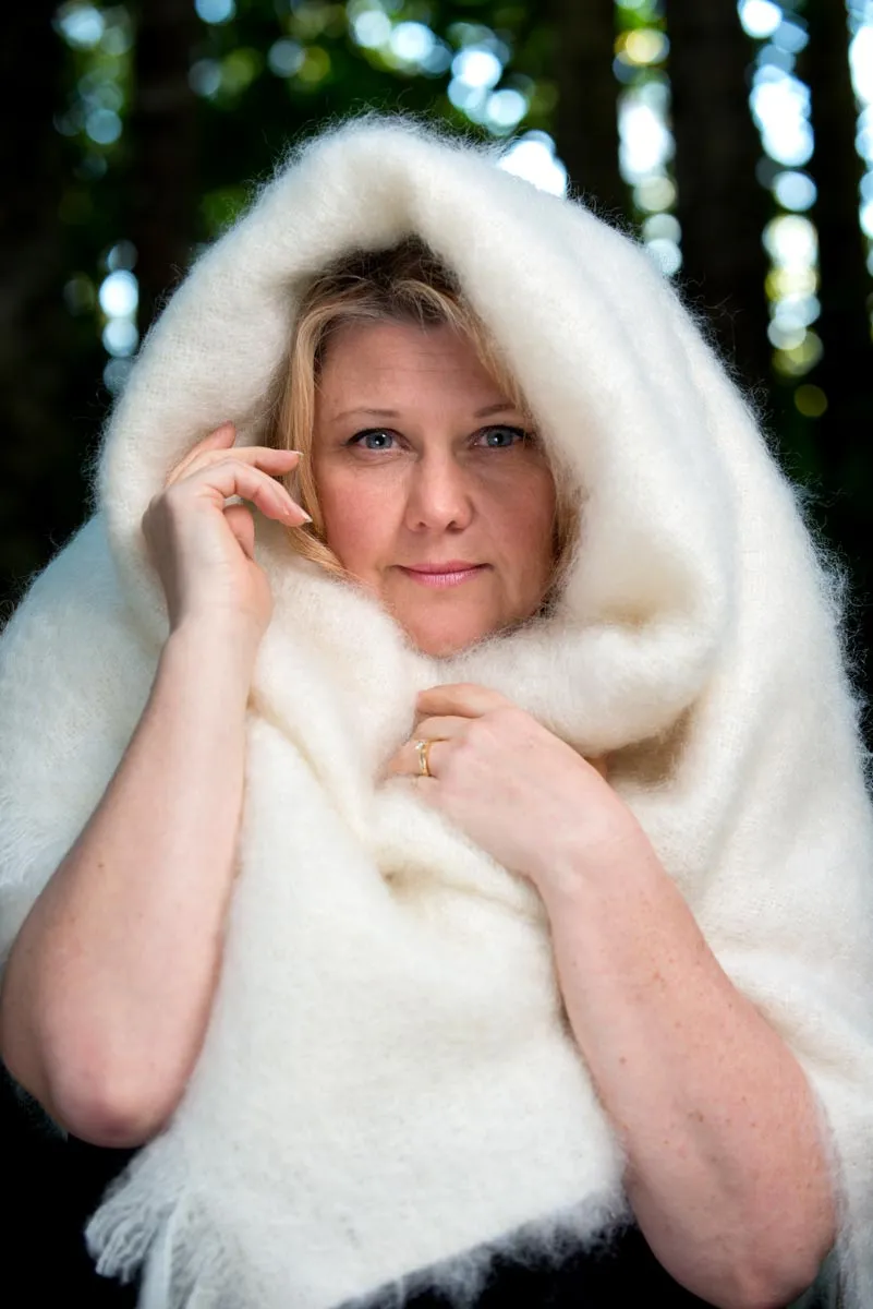 Cream Mohair Chair Throw