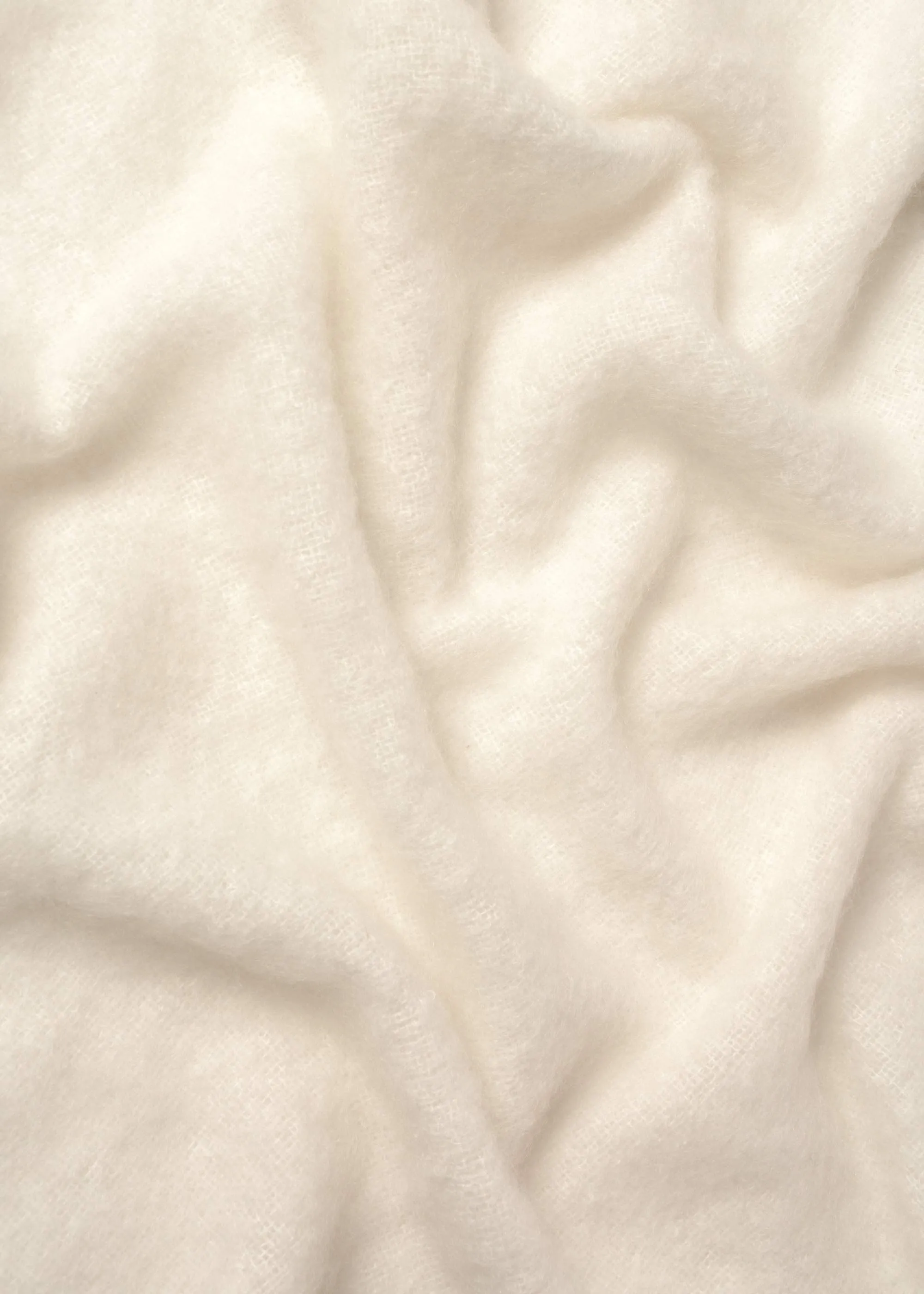 Cream Mohair Chair Throw
