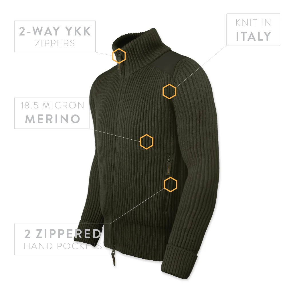 CWO Full Zip Sweater - OD Green