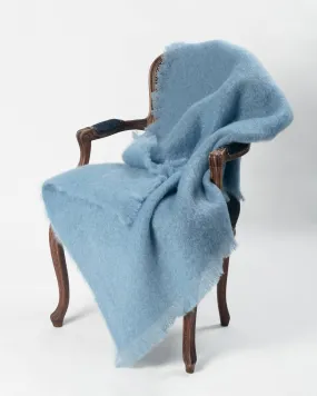 Denim Blue Mohair Chair Throw