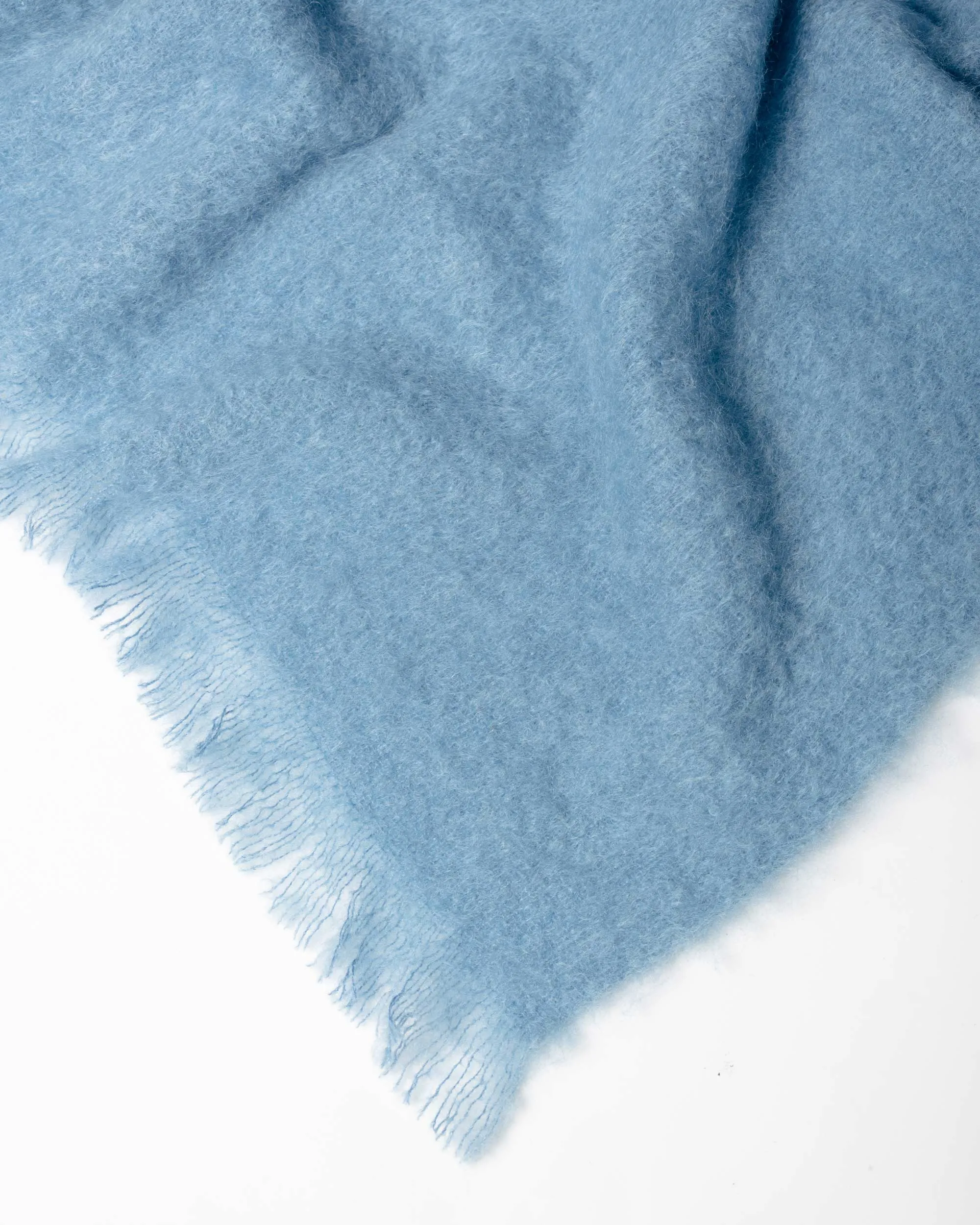 Denim Blue Mohair Chair Throw