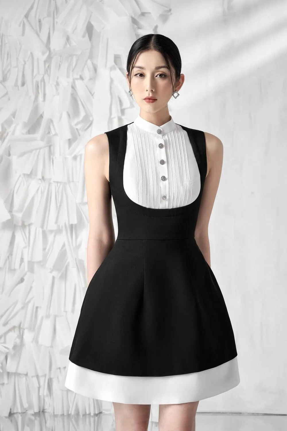 Dorothy Pleated Bib Dress