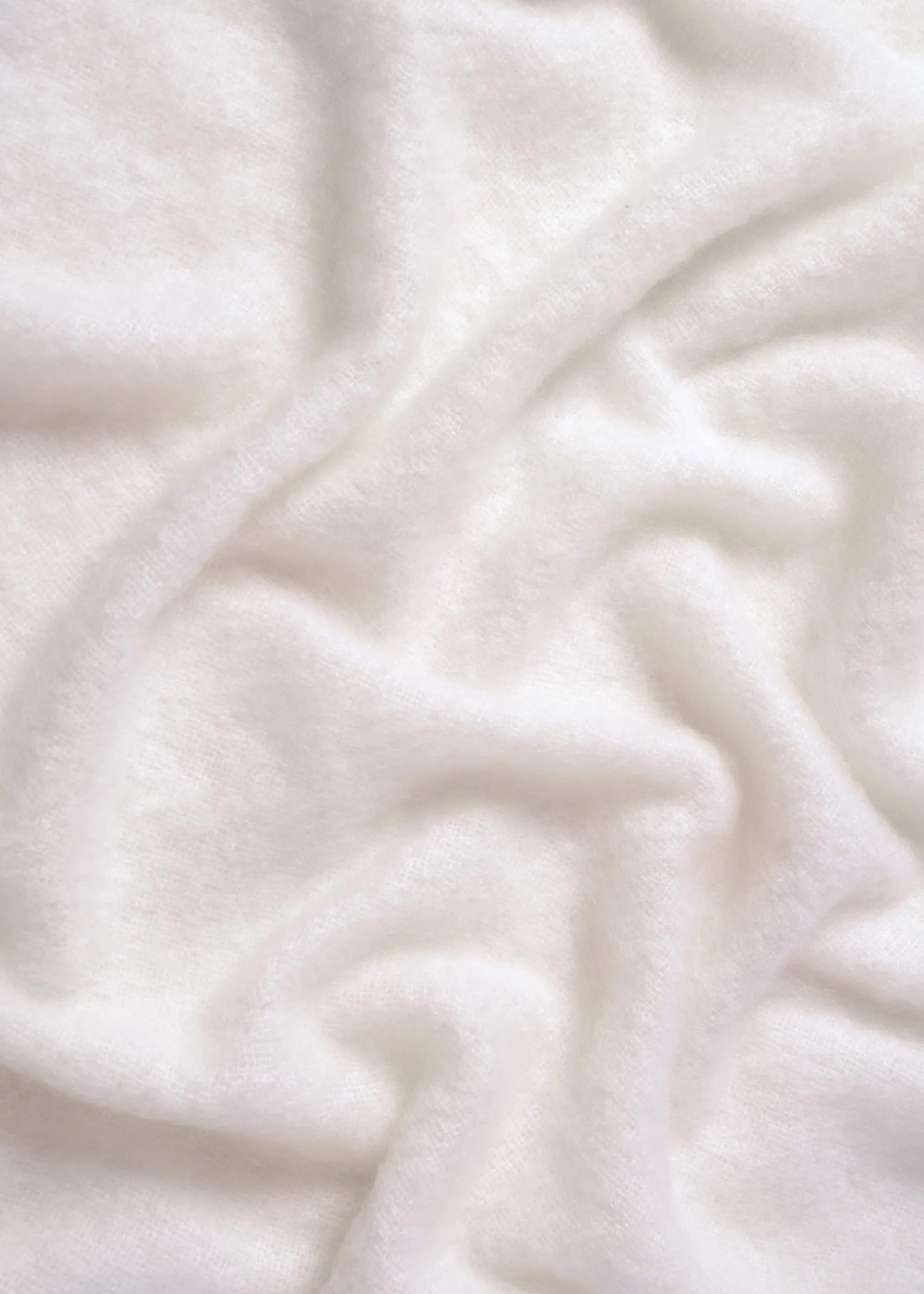 Dove White Mohair Chair Throw