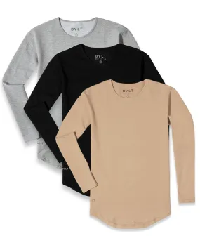 Drop-Cut Long Sleeve: BYLT Signature - Custom 3 Pack