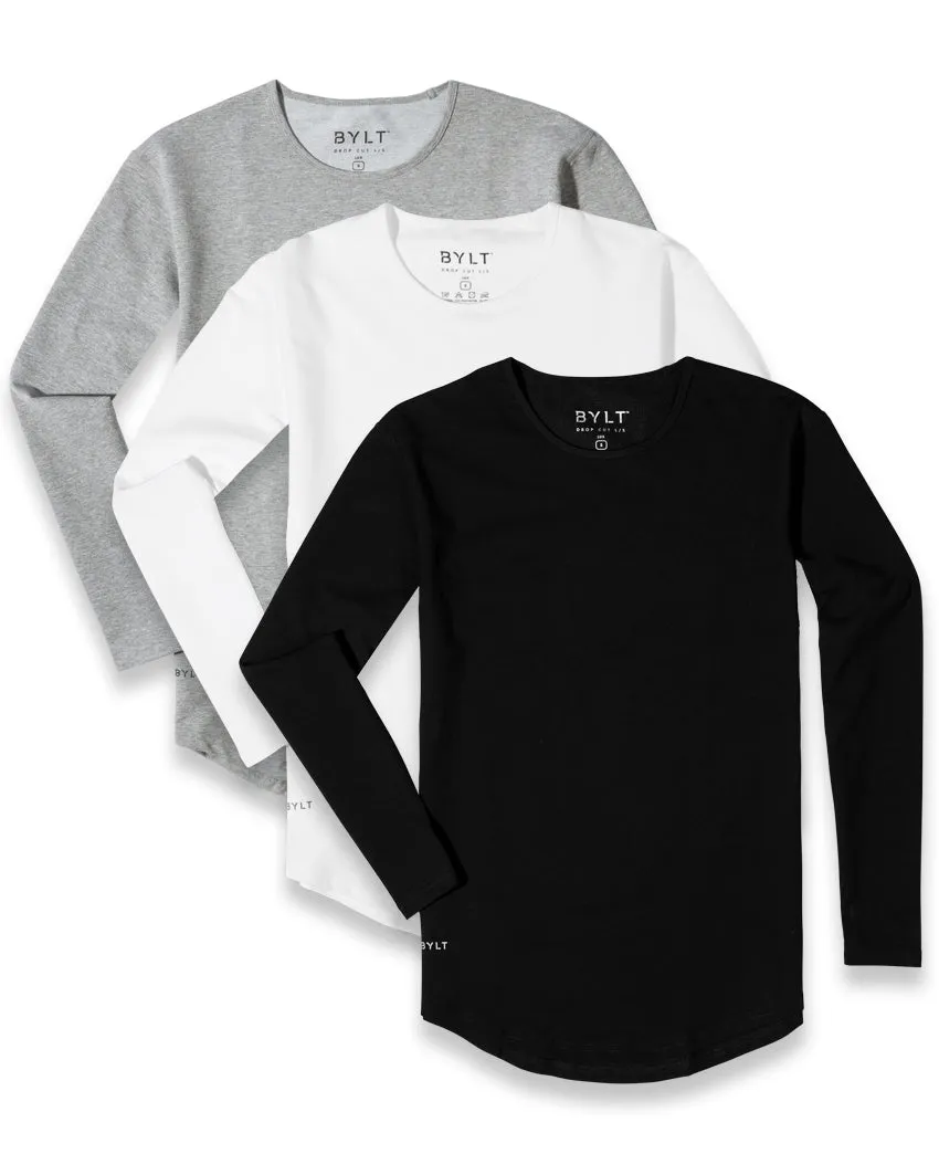 Drop-Cut Long Sleeve: LUX - Custom 3 Pack