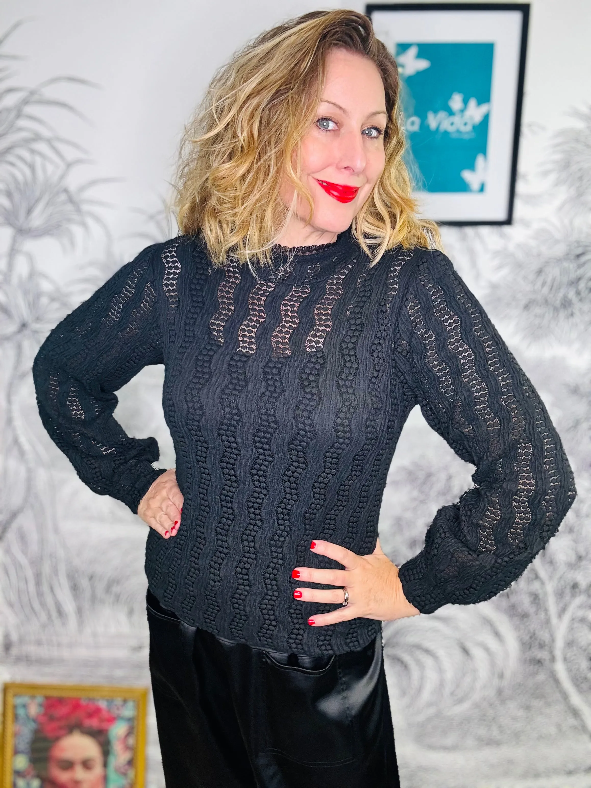 Eleonora Turtleneck Lace Blouse