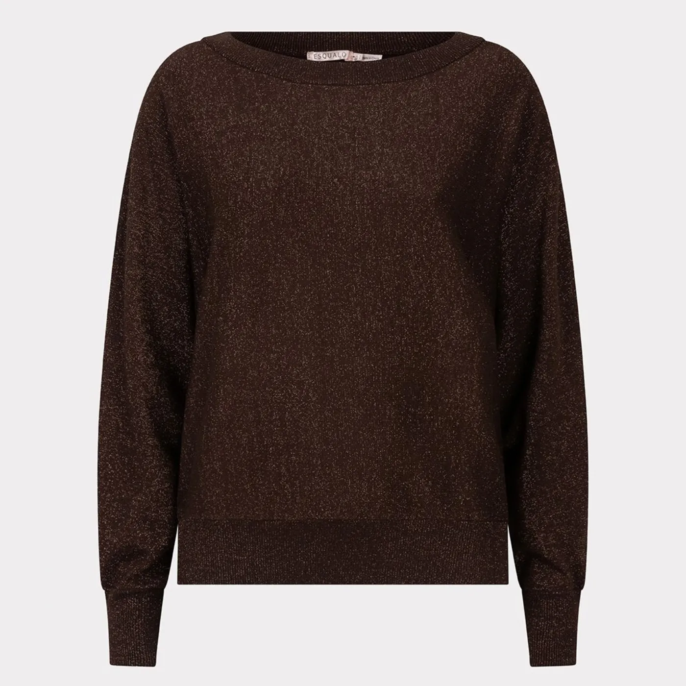Esqualo Sweater Batwing Lurex | Chocolate