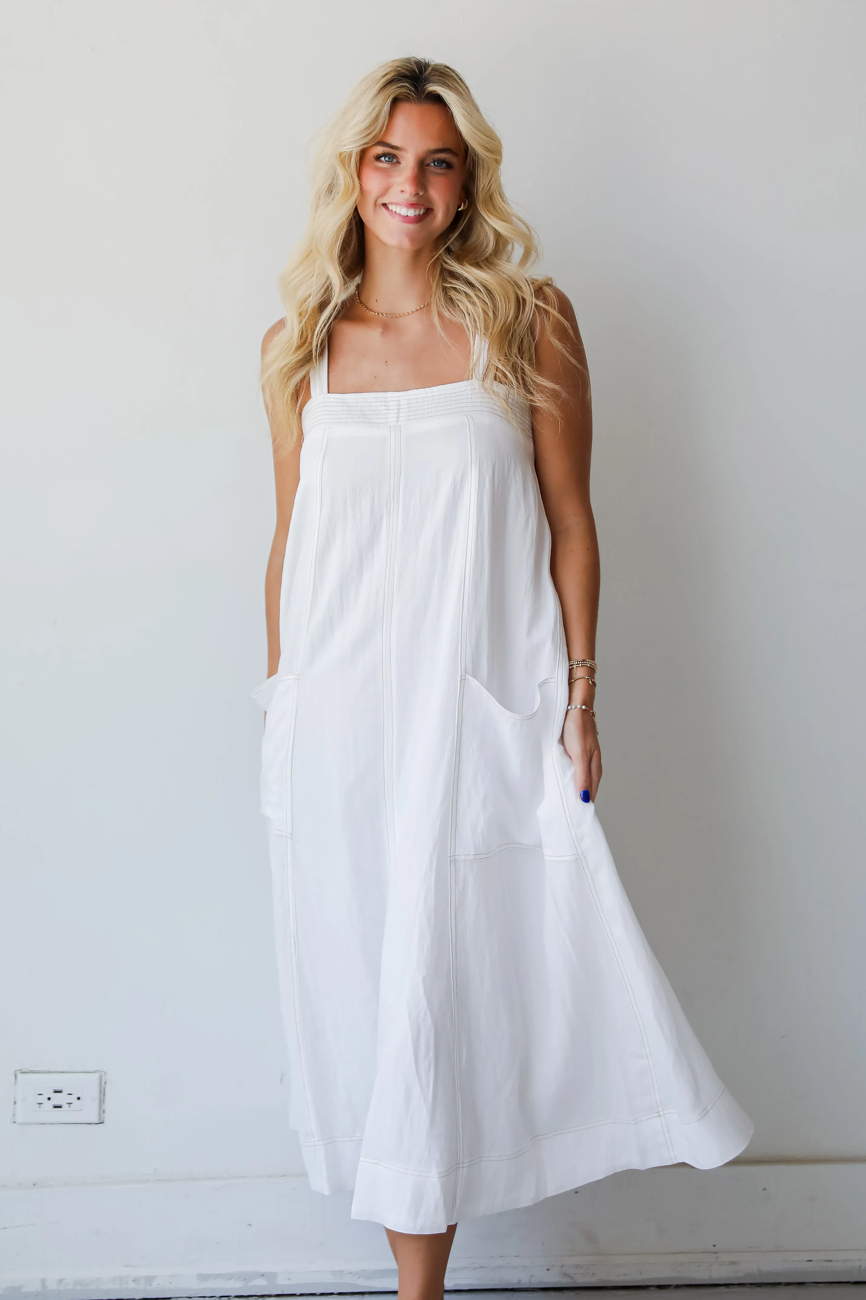 FINAL SALE - Deluxe Vision Off White Maxi Dress