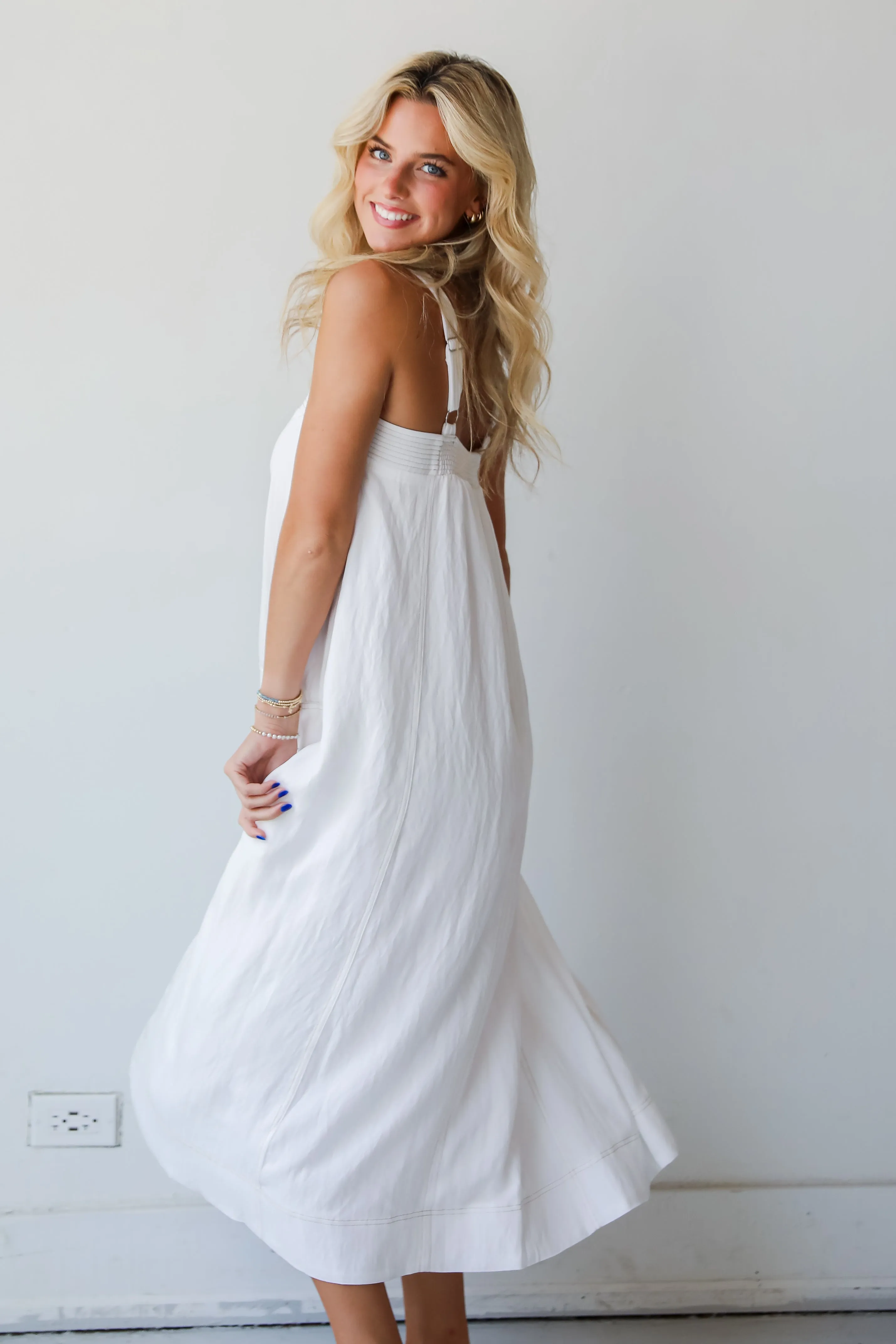 FINAL SALE - Deluxe Vision Off White Maxi Dress