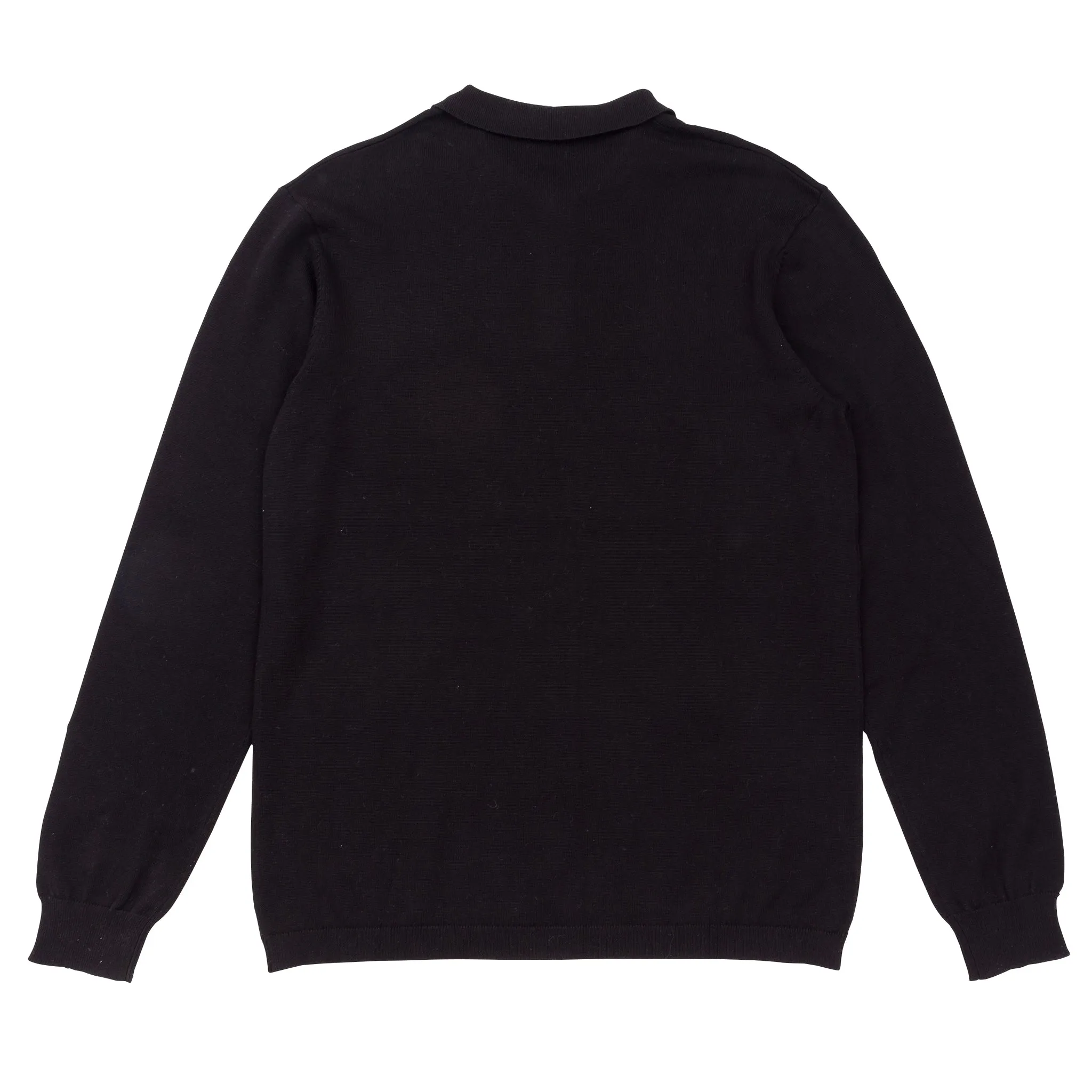 Fine Cut Knitted Polo - Black