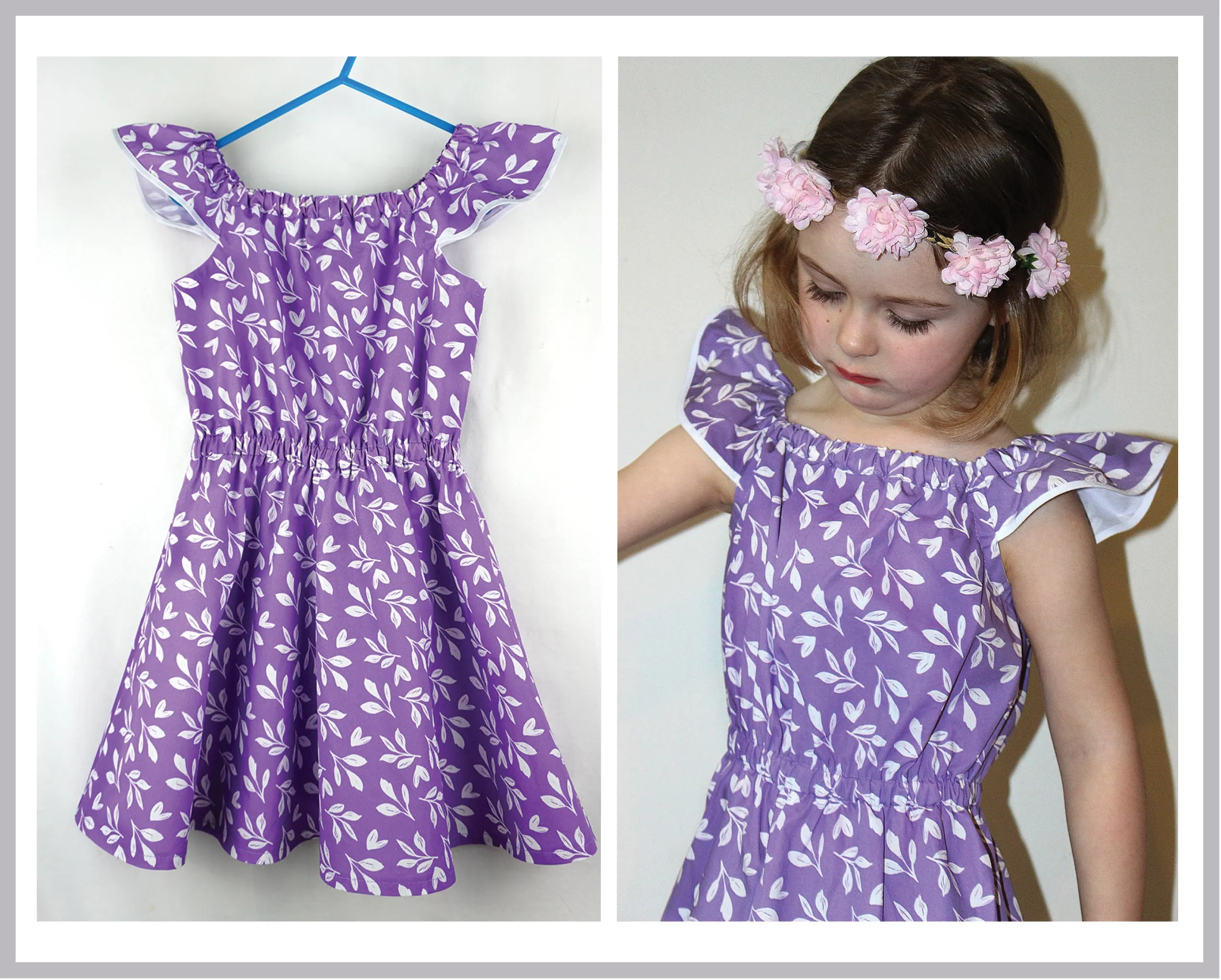 Girls summer dress & romper sewing pattern Peachy Dress & Playsuit sizes 2-14 years
