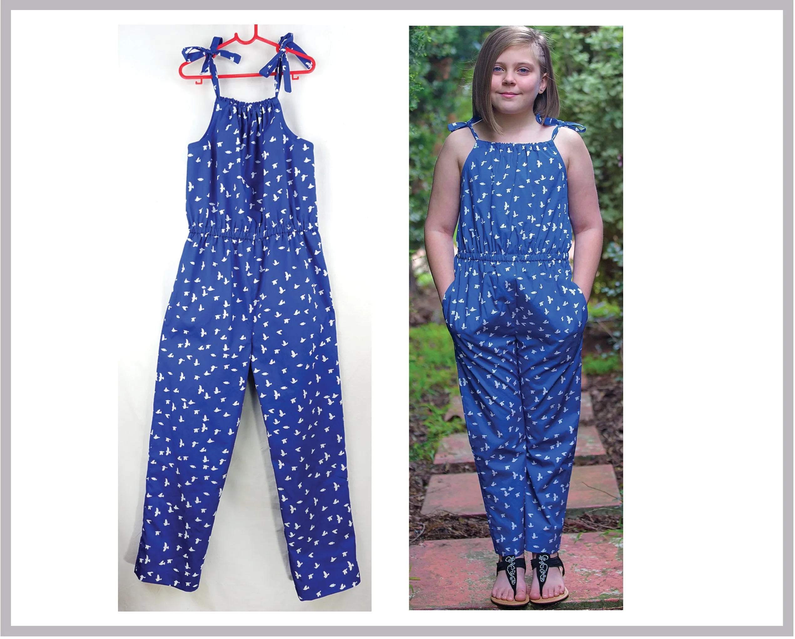 Girls summer dress & romper sewing pattern Peachy Dress & Playsuit sizes 2-14 years