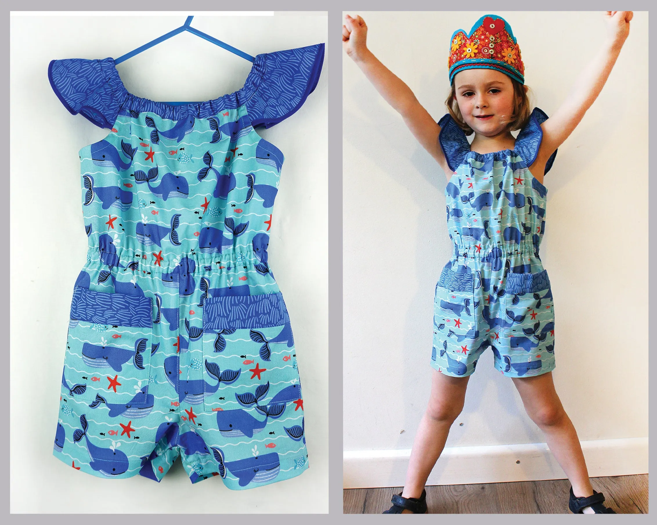 Girls summer dress & romper sewing pattern Peachy Dress & Playsuit sizes 2-14 years
