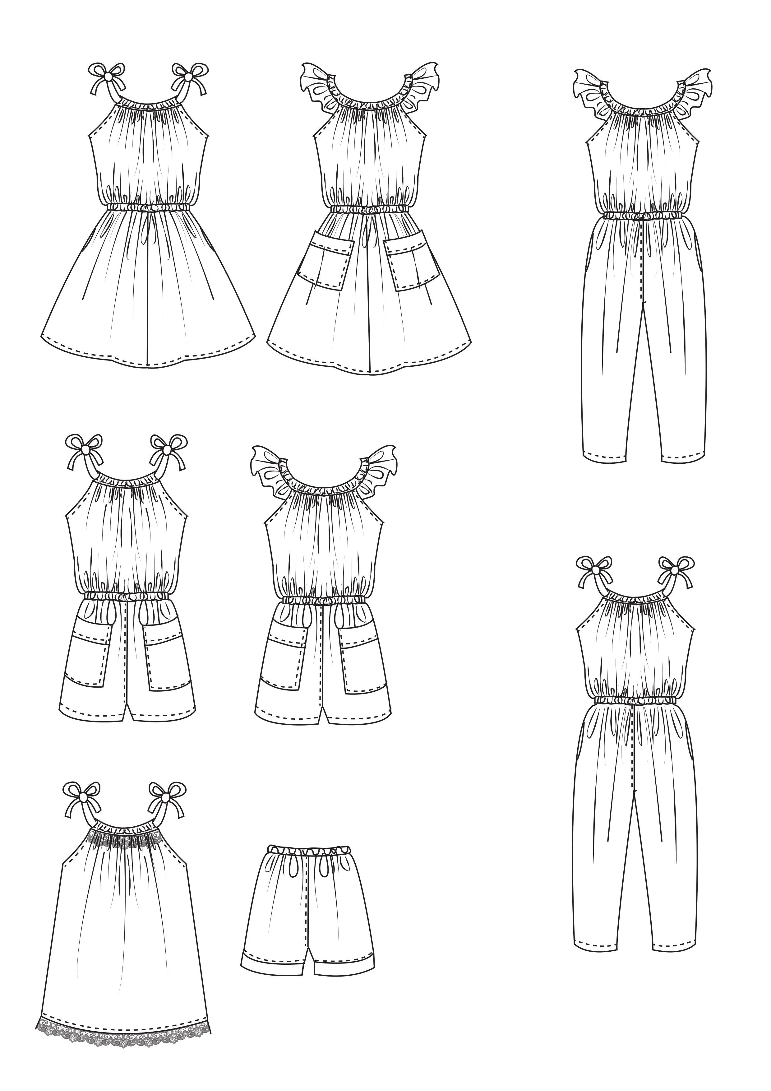 Girls summer dress & romper sewing pattern Peachy Dress & Playsuit sizes 2-14 years