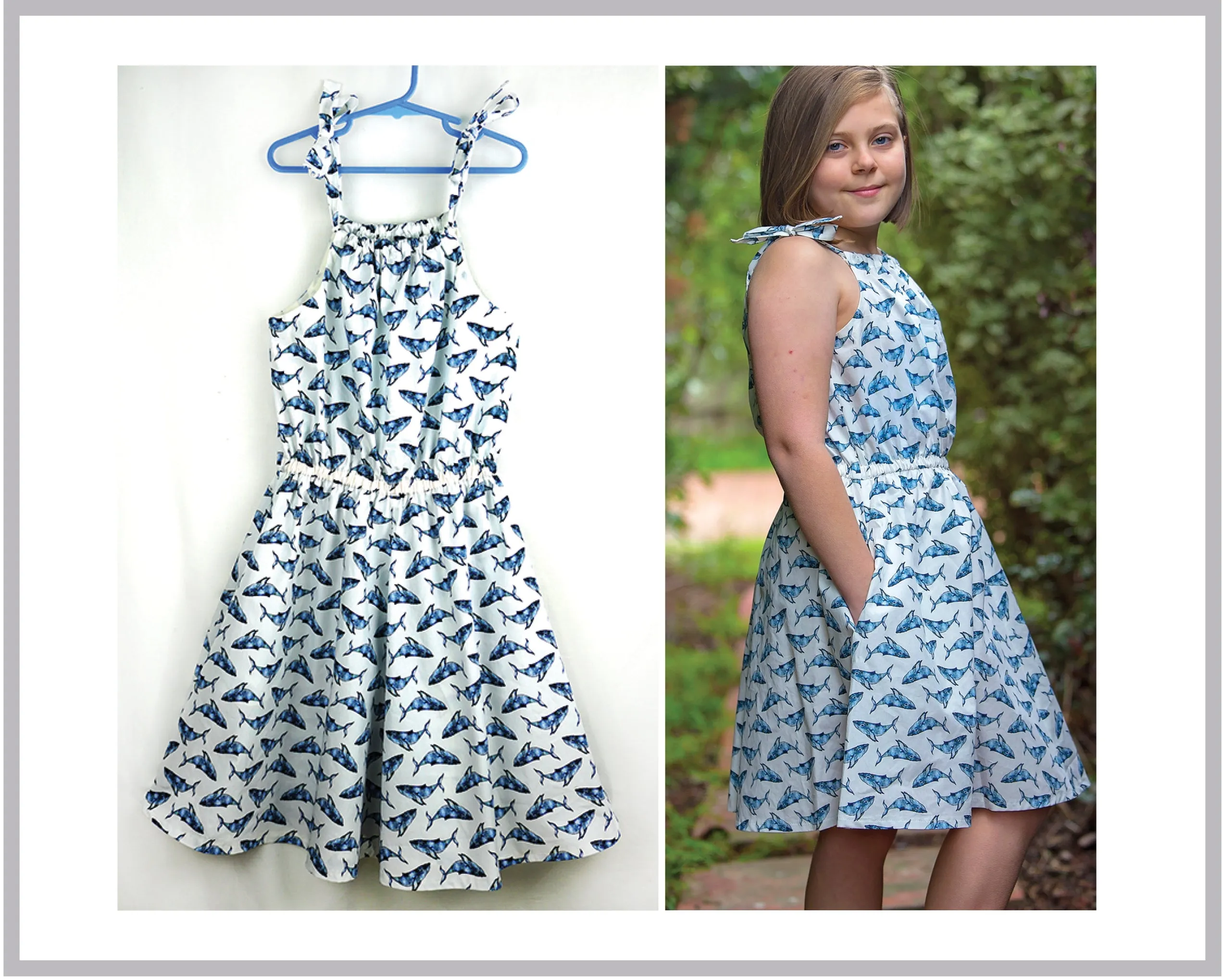 Girls summer dress & romper sewing pattern Peachy Dress & Playsuit sizes 2-14 years