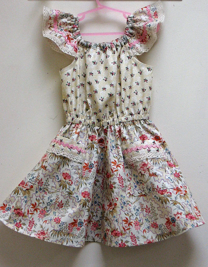 Girls summer dress & romper sewing pattern Peachy Dress & Playsuit sizes 2-14 years