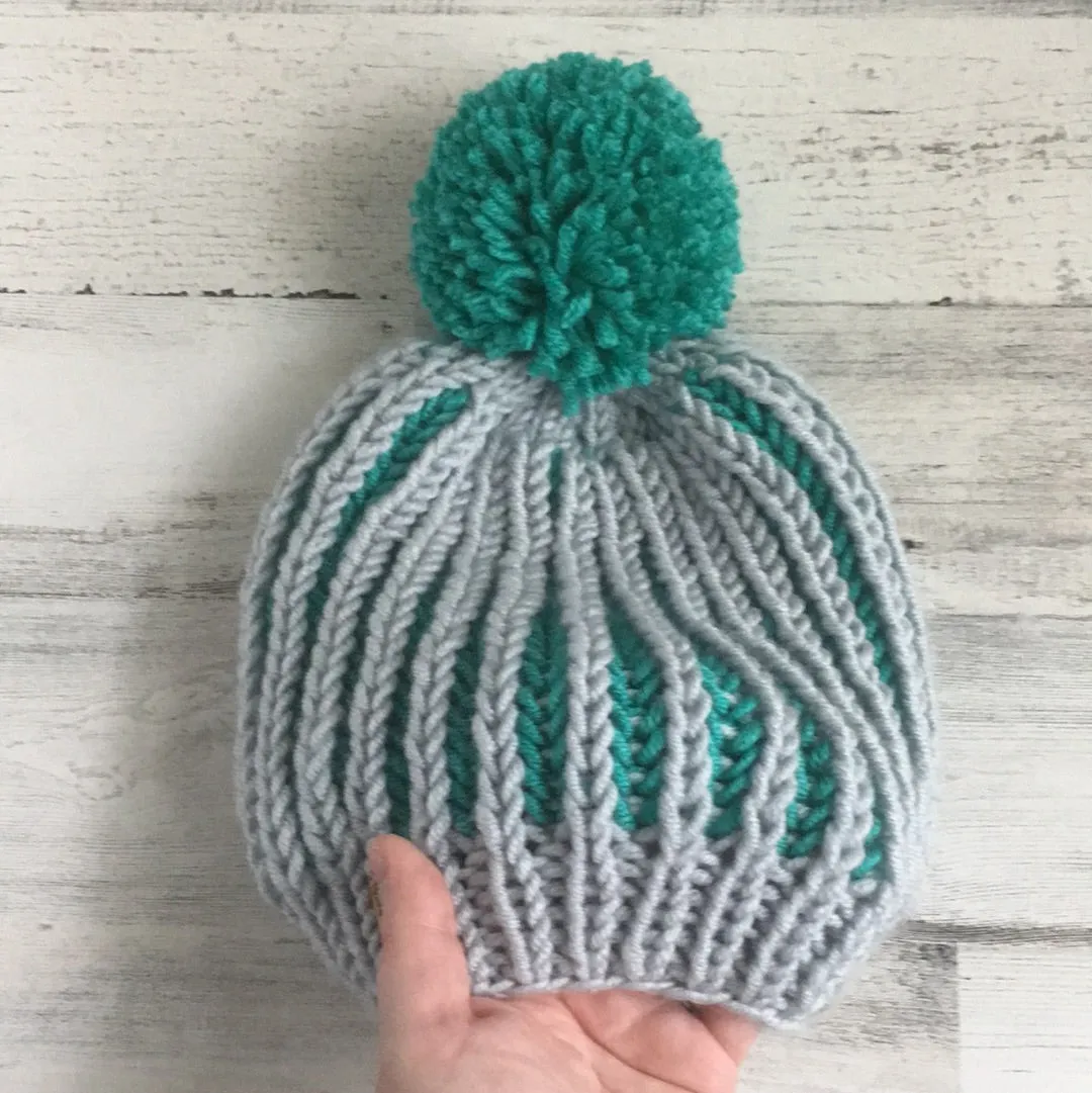 Gray & Teal - Beeline Beanie