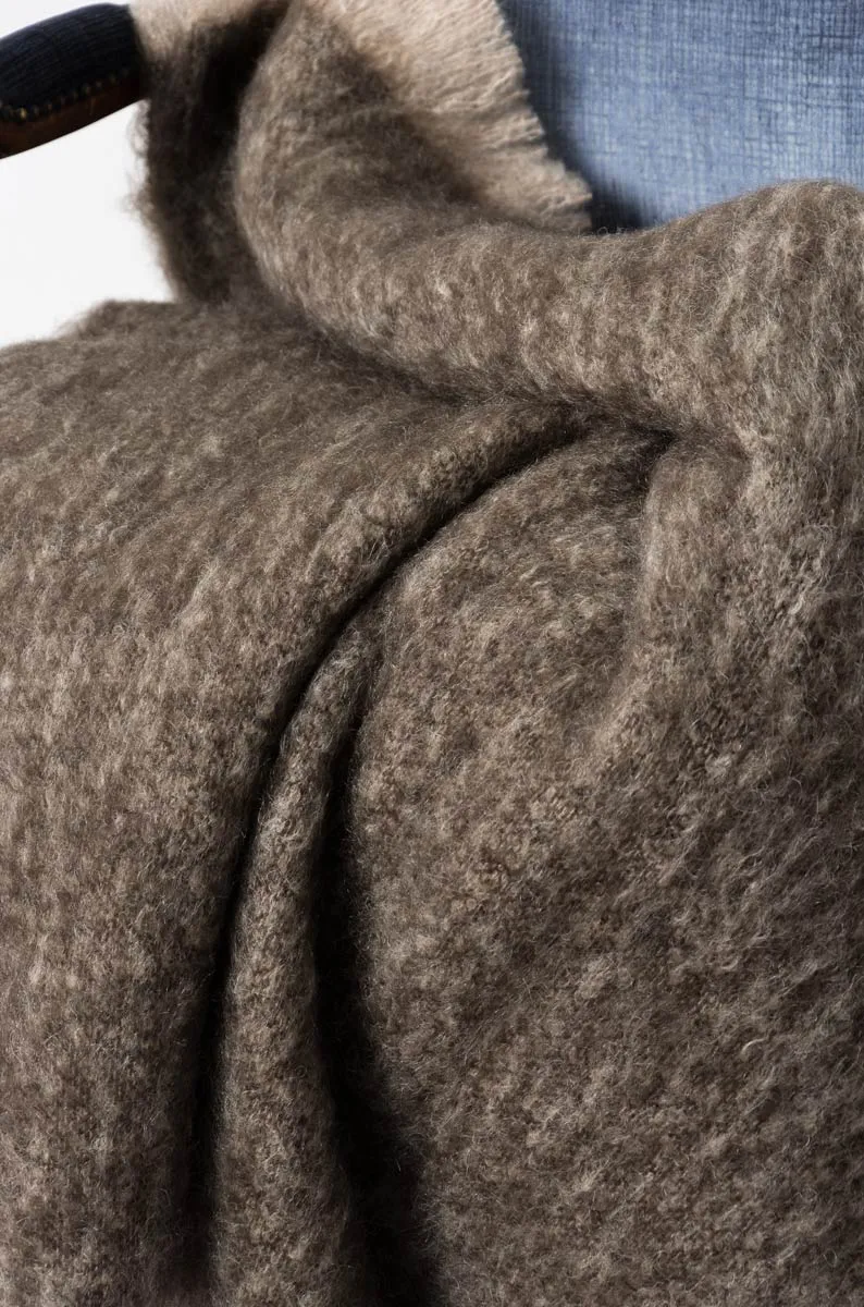 Kiwi Brown Mohair Throw Blanket